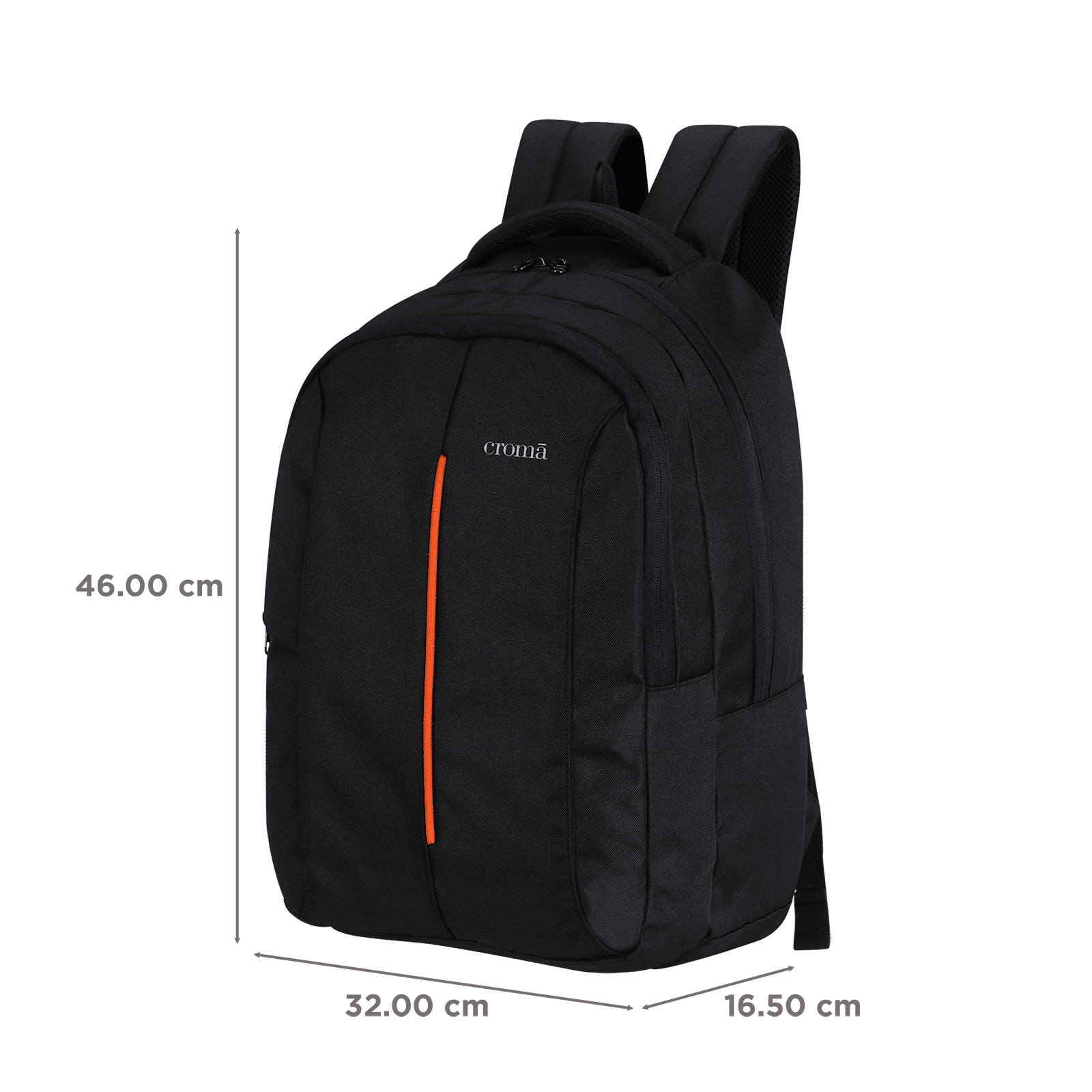 Croma AZ PU Leather Laptop Backpack for 14 Inch Laptop (16 L, Trolley Strap, Black)_2