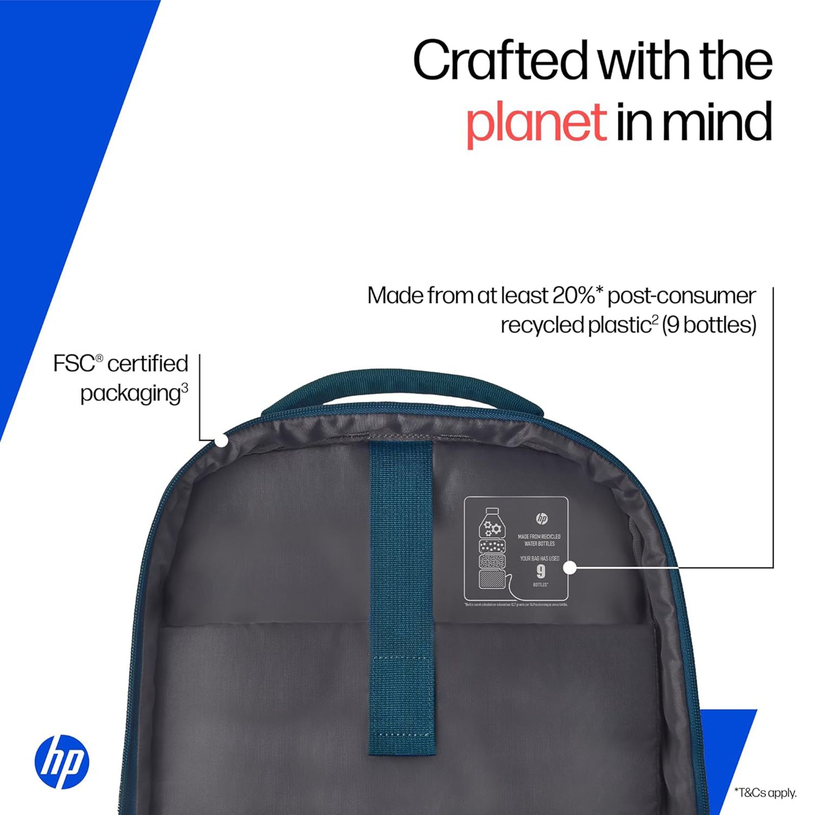 HP Campus Core Polyester Backpack for 16 Inch Laptop (20 L, Padded Shoulder Straps, Blue)_5