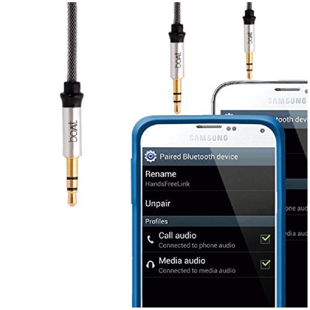 boAt Aux 500 3.5mm Aux to 3.5mm Aux 4.9 Feet (1.5M) Cable (Dual Shielding, Grey) boAt Aux 500 3.5mm Aux to 3.5mm Aux 4.9 Feet (1.5M) Cable (Dual Shielding, Grey)_6