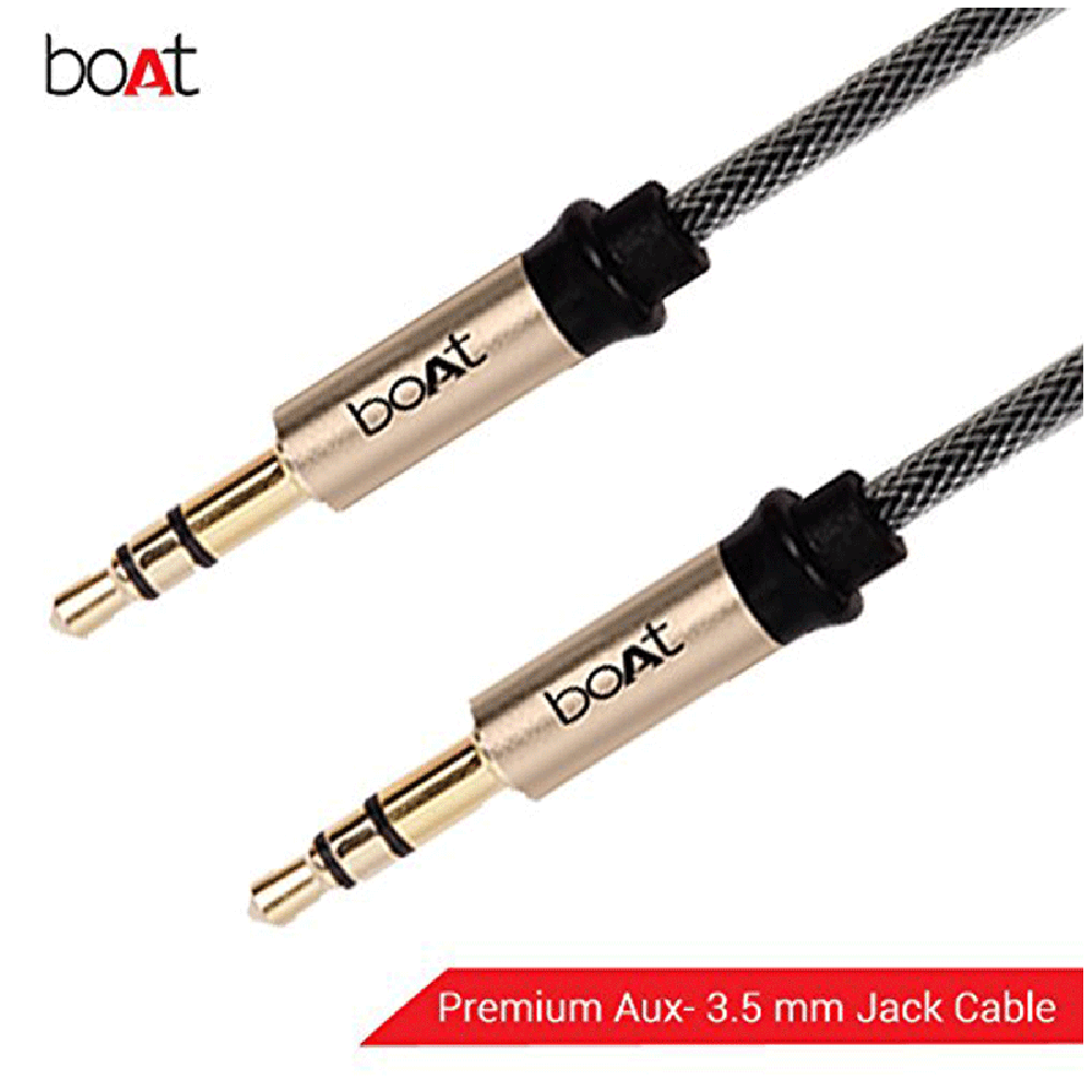 boAt Aux 500 3.5mm Aux to 3.5mm Aux 4.9 Feet (1.5M) Cable (Dual Shielding, Gold) boAt Aux 500 3.5mm Aux to 3.5mm Aux 4.9 Feet (1.5M) Cable (Dual Shielding, Gold)_5