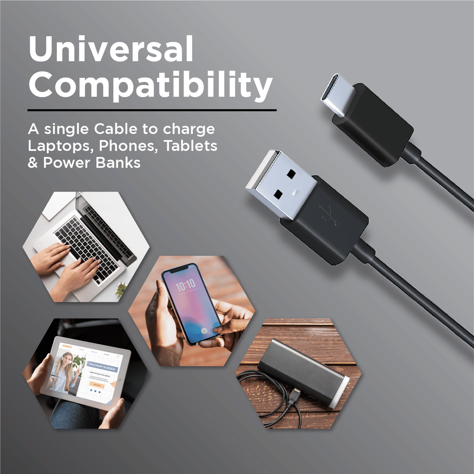 Croma Type A to Type C 3.9 Feet (1.2M) Cable (Sync and Charge, Black) Croma Type A to Type C 3.9 Feet (1.2M) Cable (Sync and Charge, Black)_6