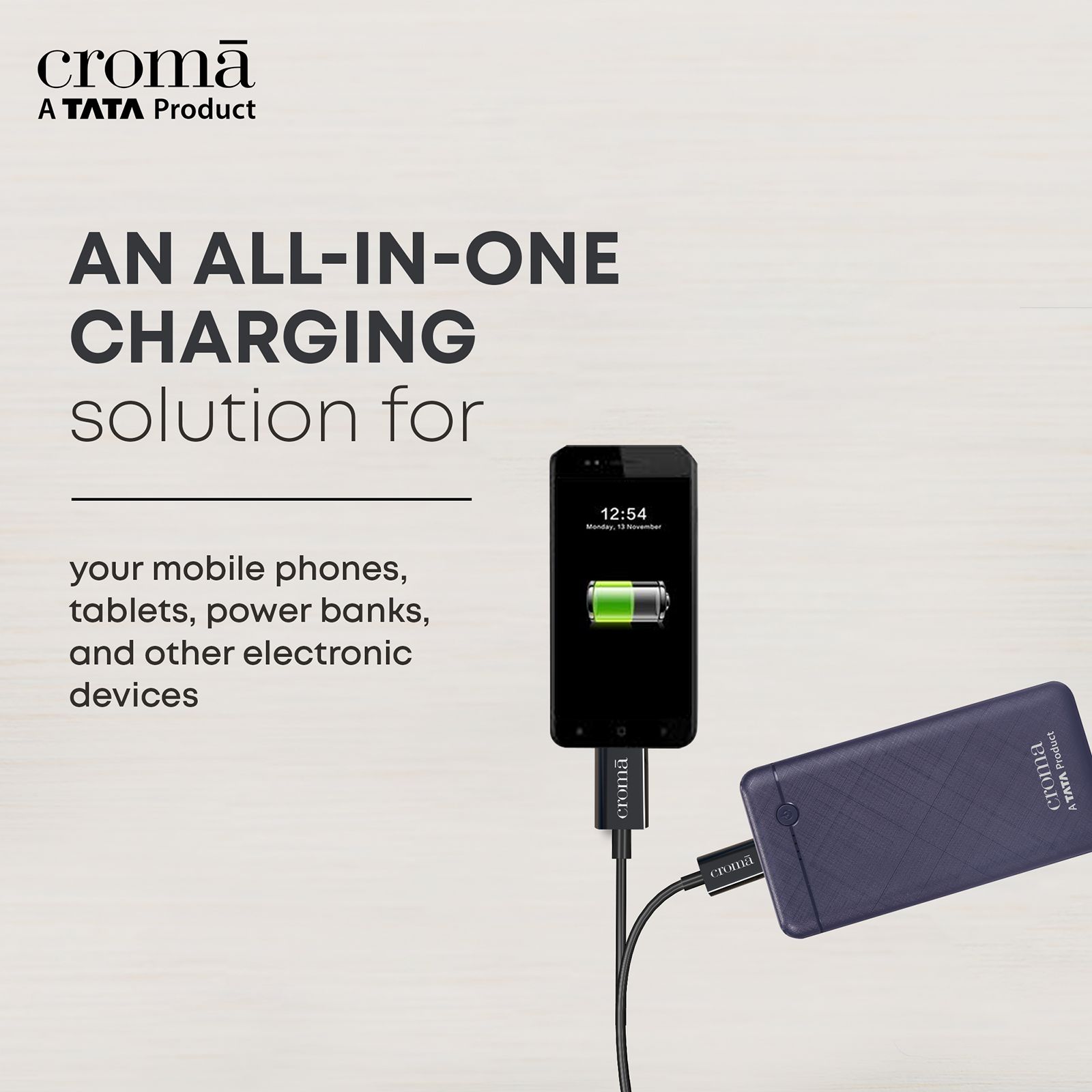Croma Type C to Type C 3.3 Feet (1M) Cable (Apple Compatible, Black) Croma Type C to Type C 3.3 Feet (1M) Cable (Apple Compatible, Black)_12