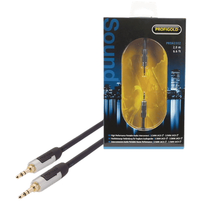 Profigold 3.5mm Aux to 3.5mm Aux 6.6 Feet
                      (2M) Cable (IAT Technology, Black/Grey)