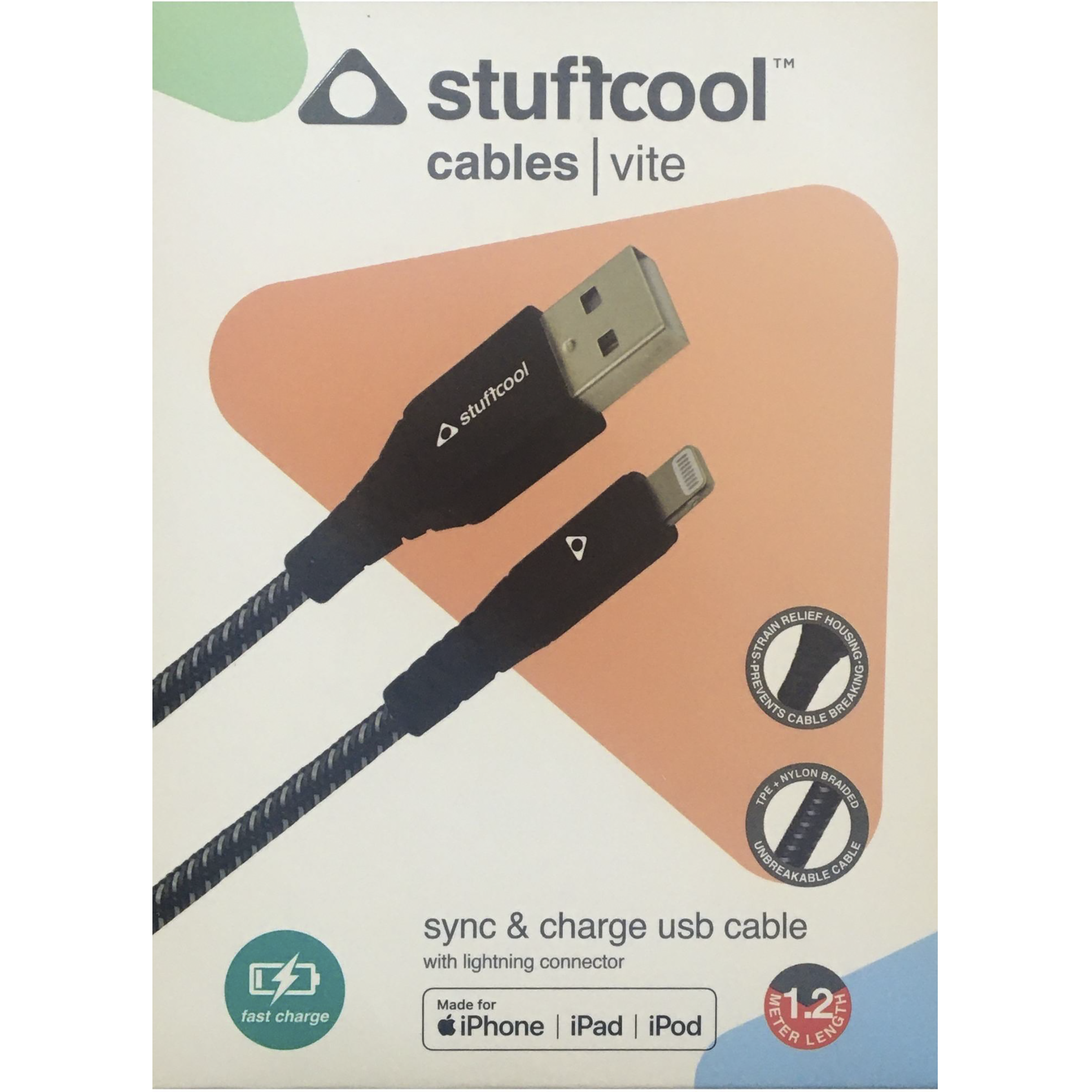 Stuffcool Vite Type A to Lightning 3.9 Feet (1.2M) Cable (MFI Certified, Black) Stuffcool Vite Type A to Lightning 3.9 Feet (1.2M) Cable (MFI Certified, Black)_9