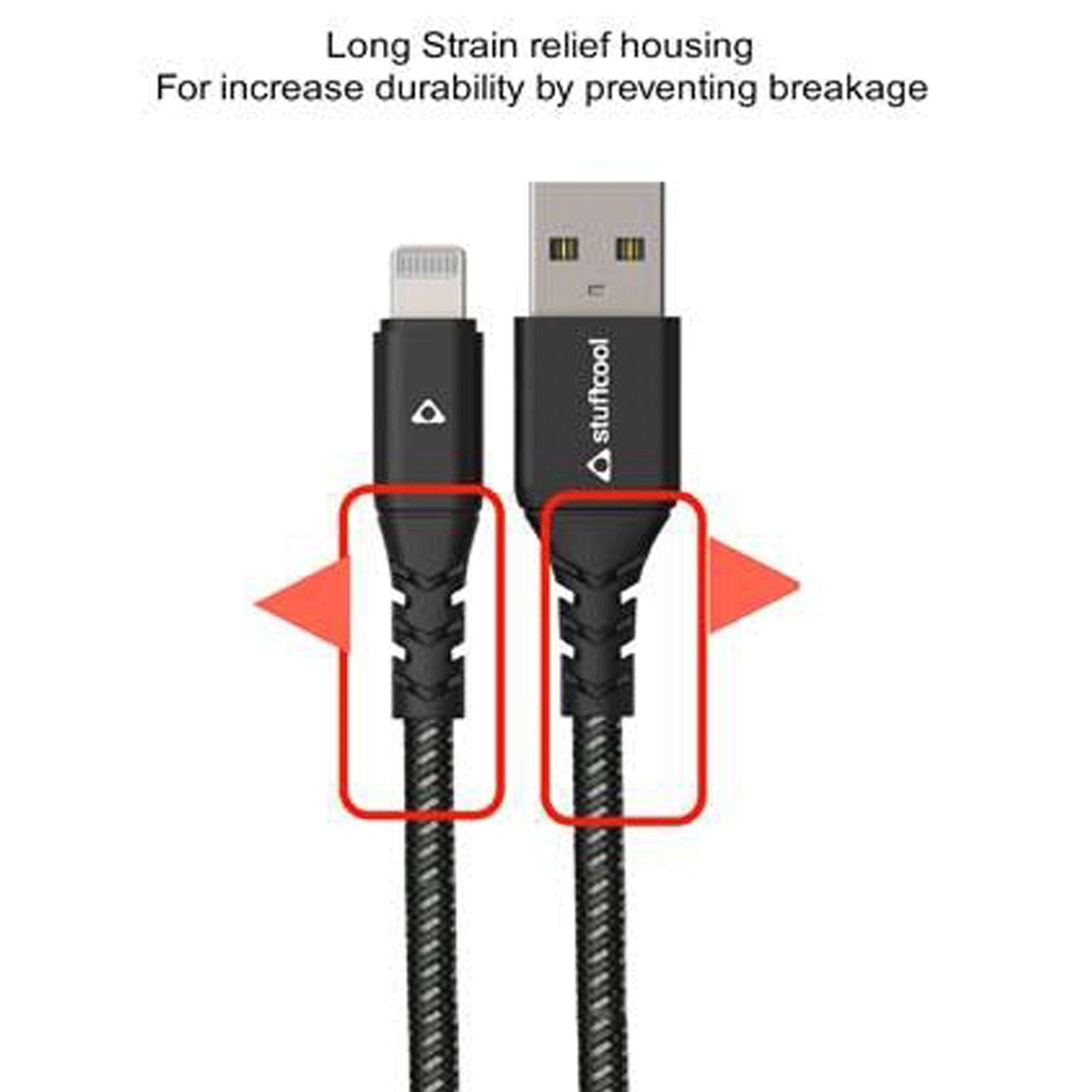 Stuffcool Vite Type A to Lightning 3.9 Feet (1.2M) Cable (MFI Certified, Black) Stuffcool Vite Type A to Lightning 3.9 Feet (1.2M) Cable (MFI Certified, Black)_5