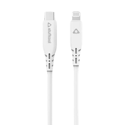 Stuffcool Bolt Type C to Lightning 3.9 Feet (1.2M) Cable (Sync and Charge, White)