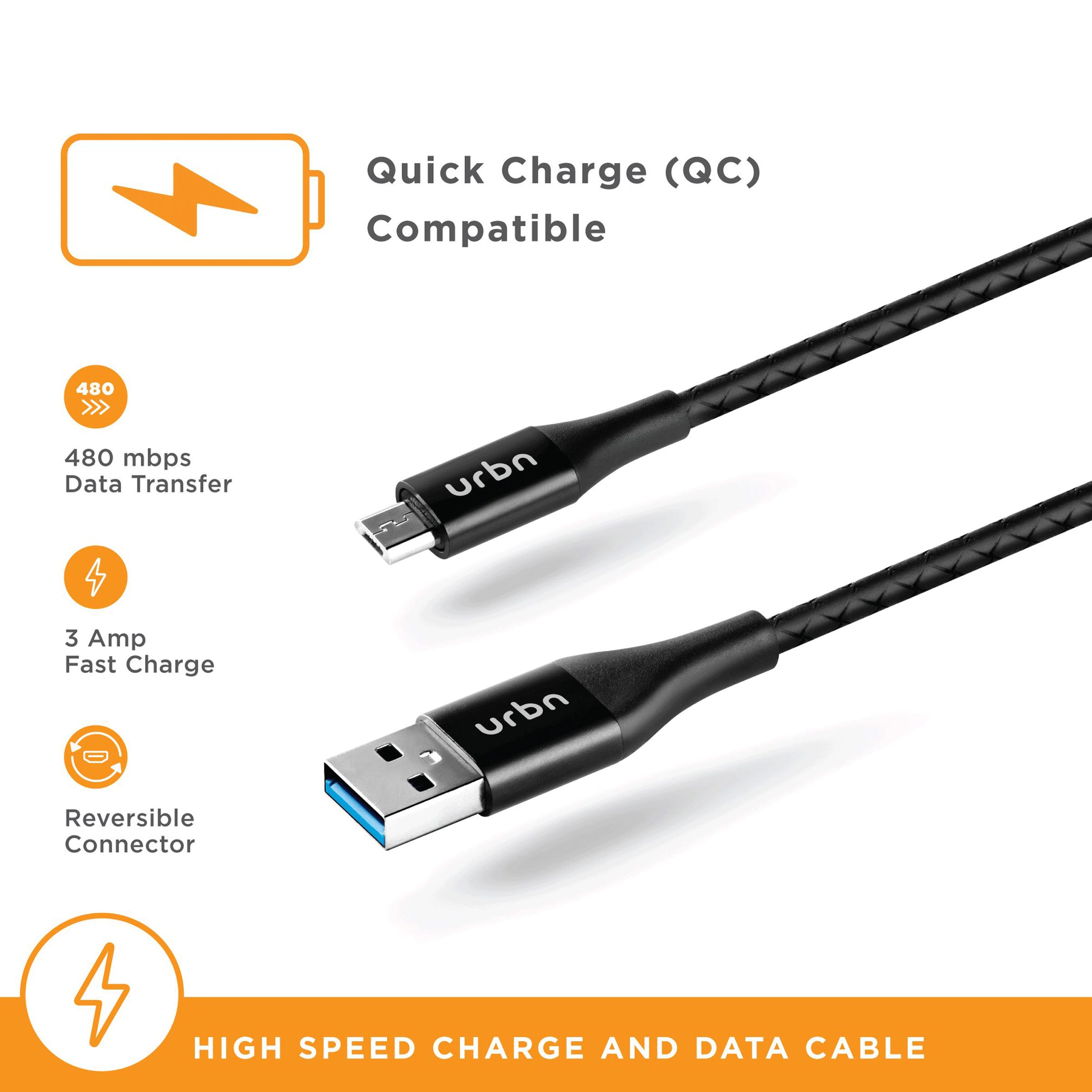 urbn Type A to Micro USB 3.9 Feet (1.2M) Cable (Tangle Free Design, Black) urbn Type A to Micro USB 3.9 Feet (1.2M) Cable (Tangle Free Design, Black)_10