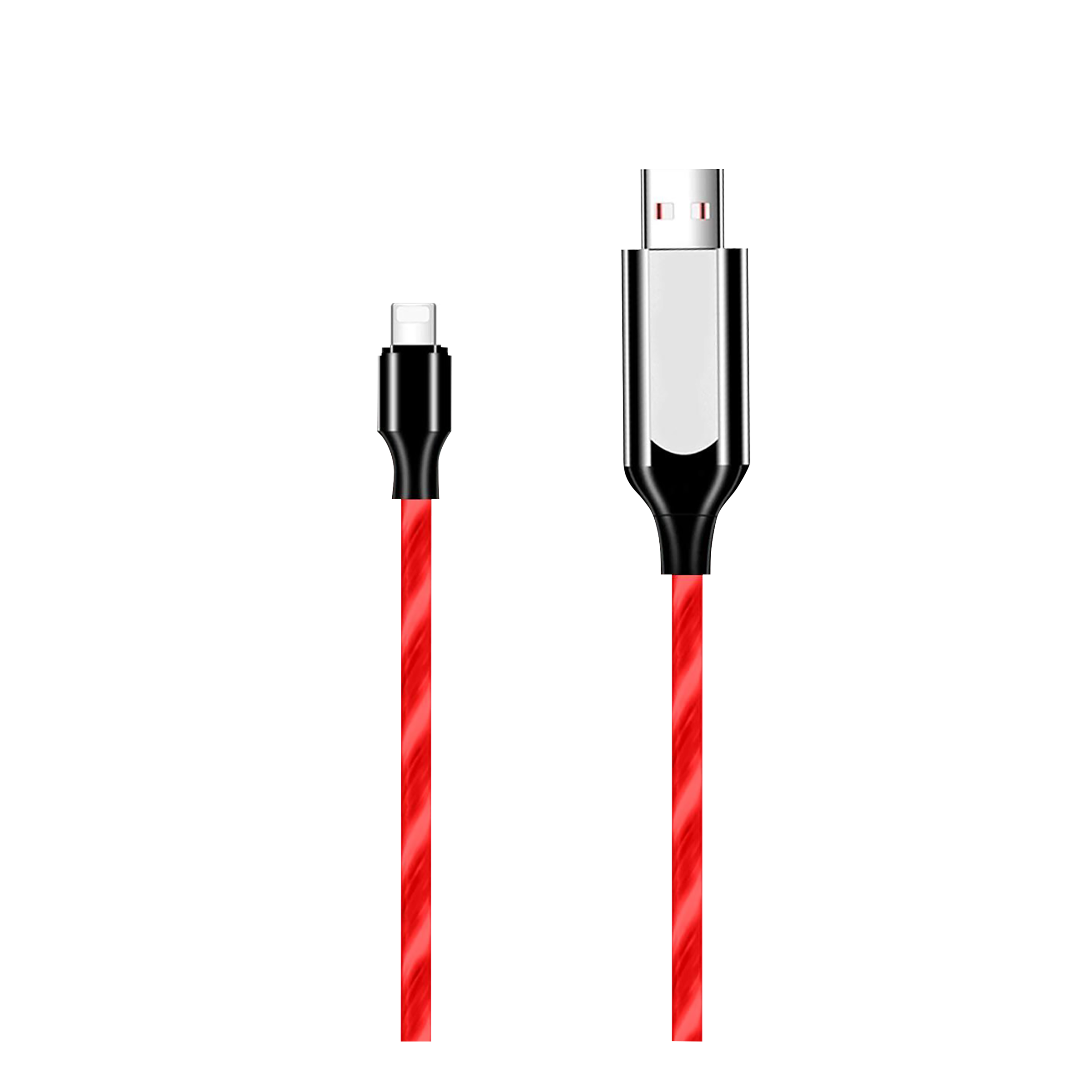 Macmerise Illume Type A to Lightning 3.3 Feet (1M) Cable (LED Light Flow, Red)_1