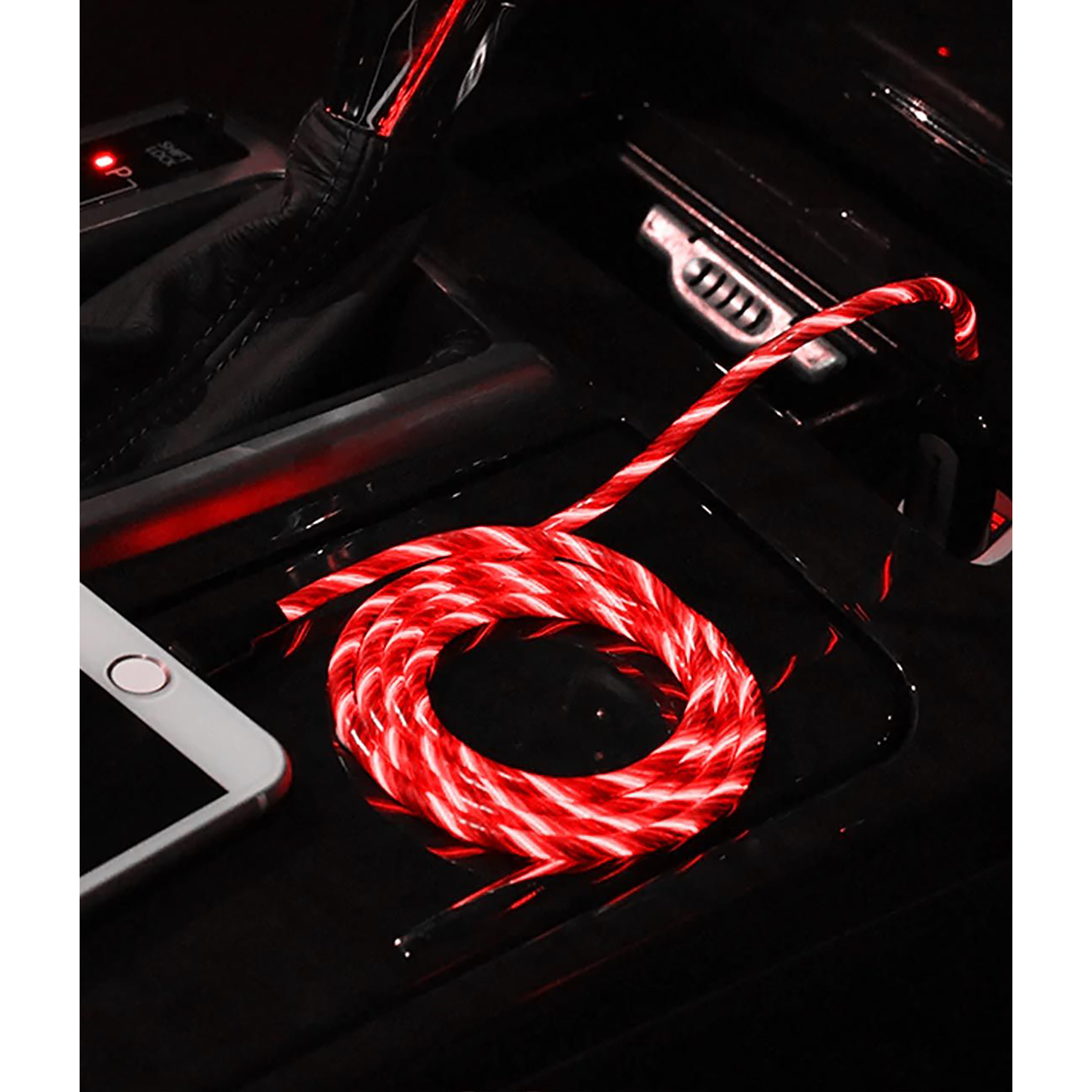 Macmerise Illume Type A to Lightning 3.3 Feet (1M) Cable (LED Light Flow, Red)_7