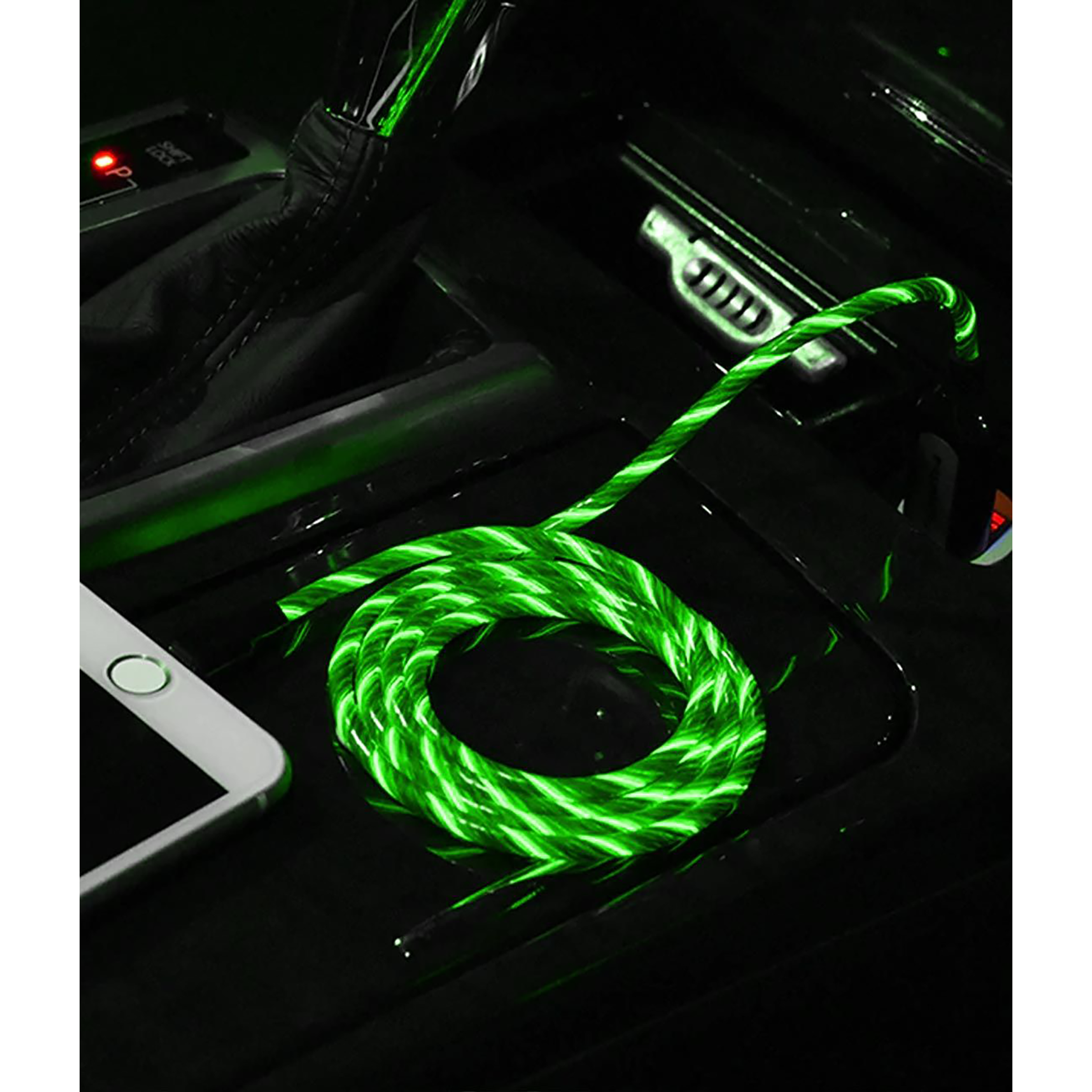 Macmerise Illume Type A to Micro USB 3.3 Feet (1M) Cable (LED Light Flow, Green)_6