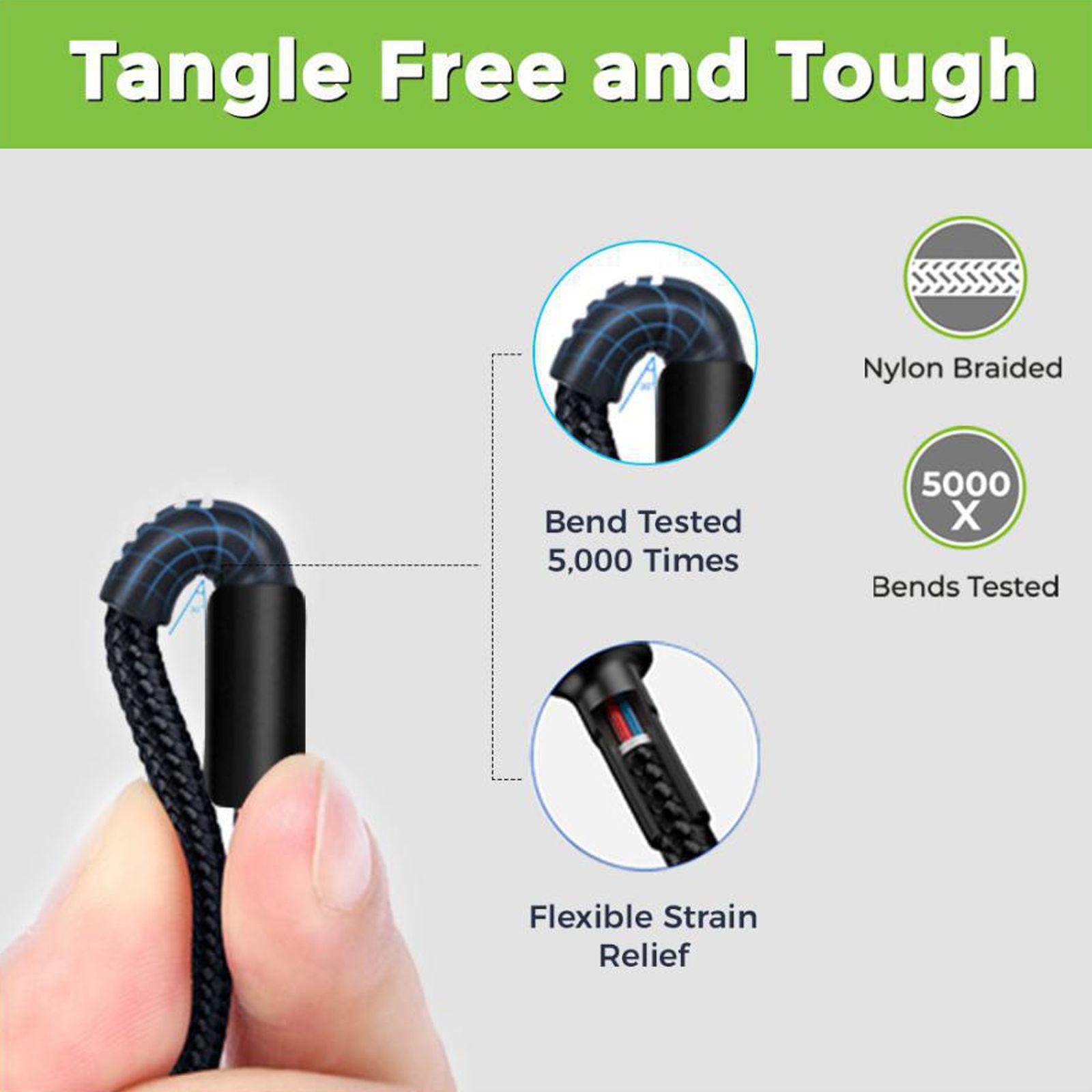 UltraProlink Zap Type A to Type C 3.9 Feet (1.2M) Cable (Tangle Free Design, Black) UltraProlink Zap Type A to Type C 3.9 Feet (1.2M) Cable (Tangle Free Design, Black)_6