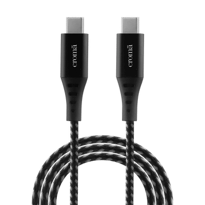Croma Type C to Type C 3.3 Feet (1M) Cable (Nylon Braided, Grey)