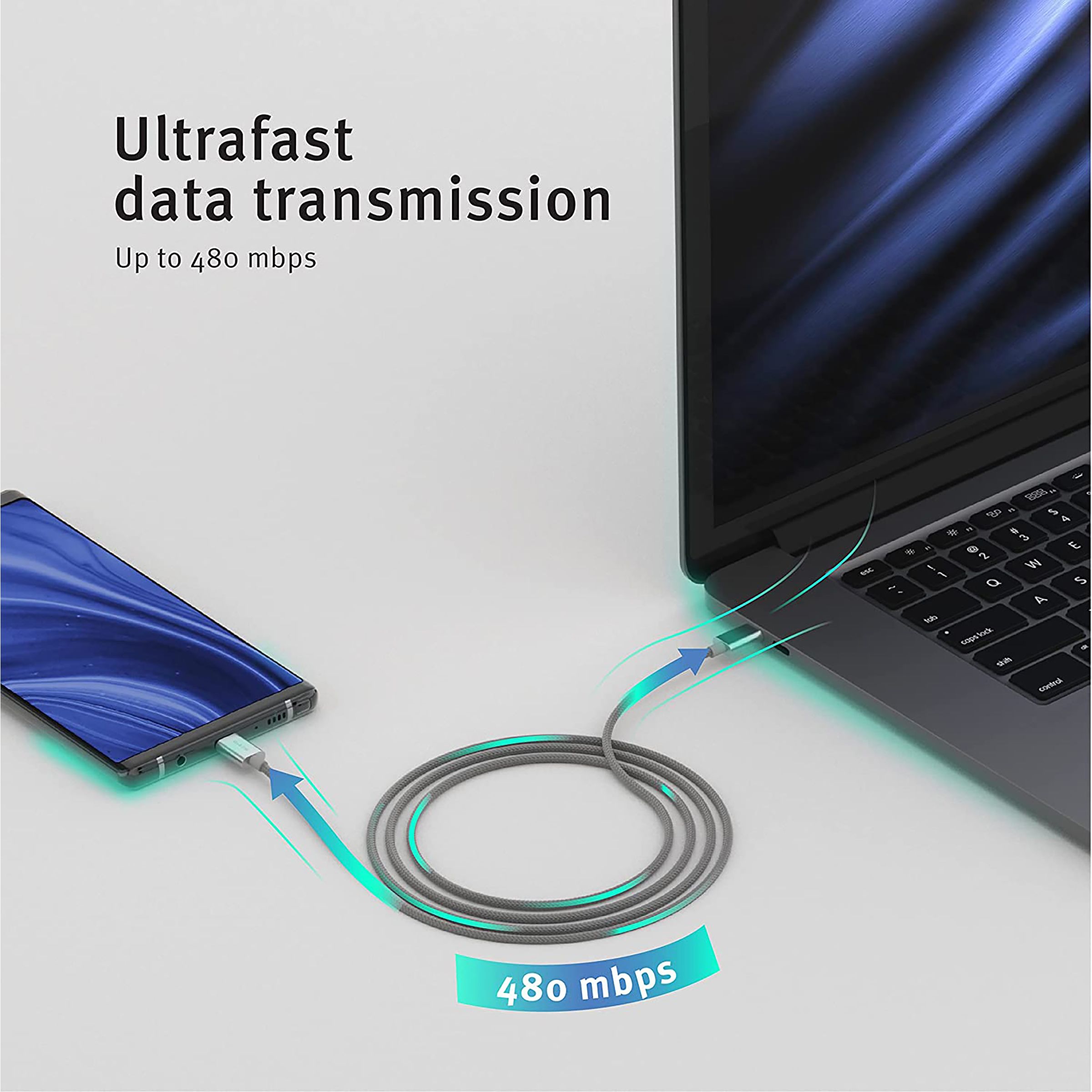Sortd Type C to Type C 3.3 Feet (1M) Cable (In-Build Smart E Marker Chip, Grey) Sortd Type C to Type C 3.3 Feet (1M) Cable (In-Build Smart E Marker Chip, Grey)_6