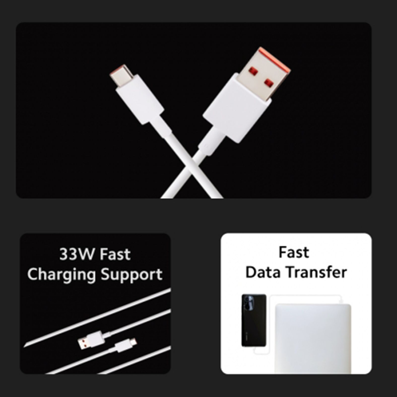 Xiaomi SonicCharge 2.0 Type A to Type C 3.3 Feet (1M) Cable (Tangle Free Design, White) Xiaomi SonicCharge 2.0 Type A to Type C 3.3 Feet (1M) Cable (Tangle Free Design, White)_4