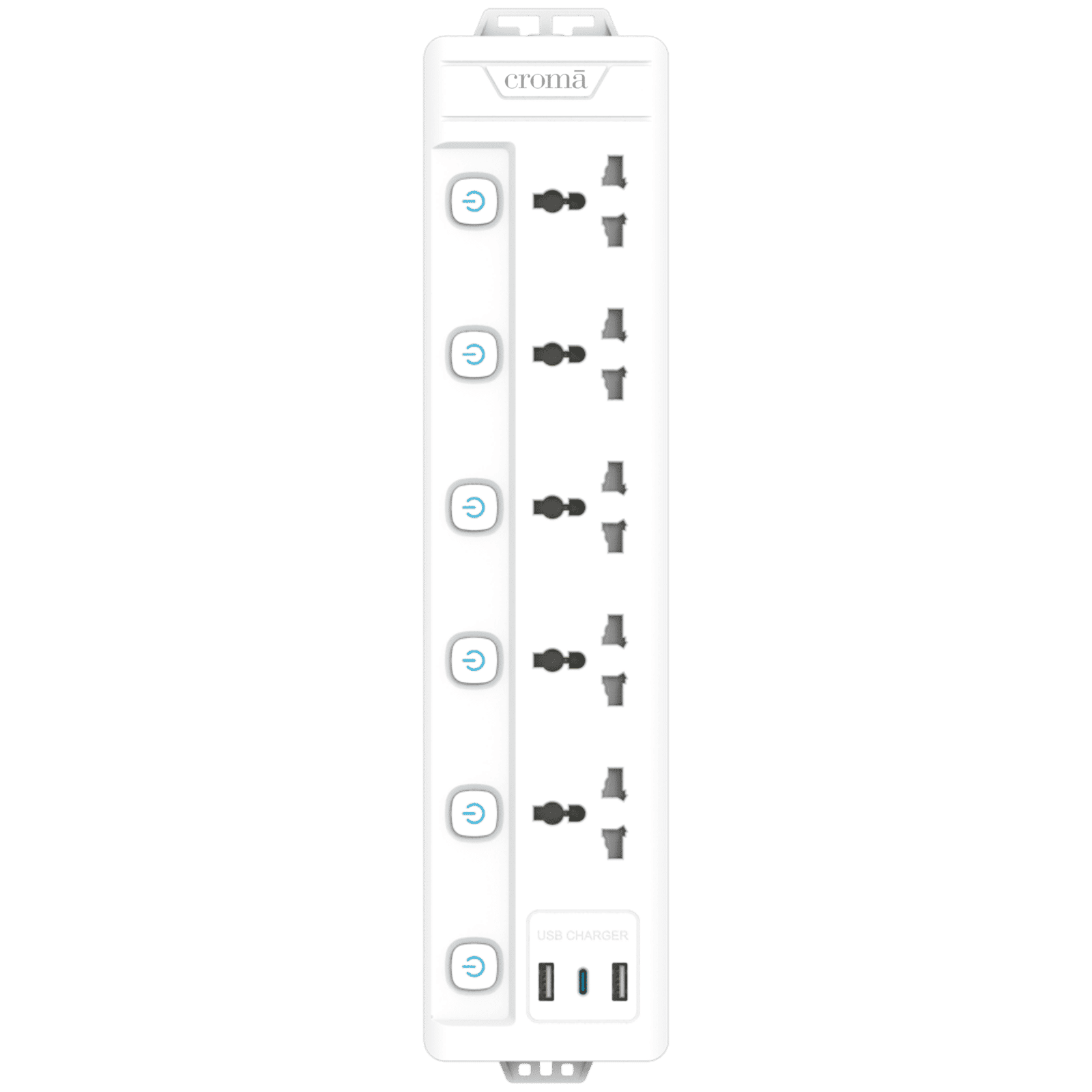 Croma 6 Amps 5 Sockets Surge Protector (2 Meters, Child Safety Shutters, White) Croma 6 Amps 5 Sockets Surge Protector (2 Meters, Child Safety Shutters, White)_3