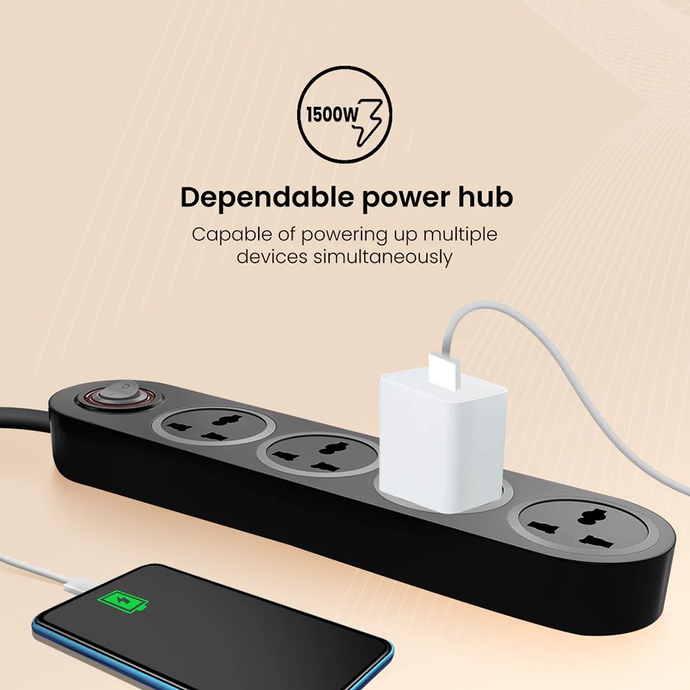 Crompton Powerbox Alpha BX 6 Amps 4 Sockets Extention Board (2 Meters, Single Power Switch, LEDPBALPHABX, Black) Crompton Powerbox Alpha BX 6 Amps 4 Sockets Extention Board (2 Meters, Single Power Switch, LEDPBALPHABX, Black)_4
