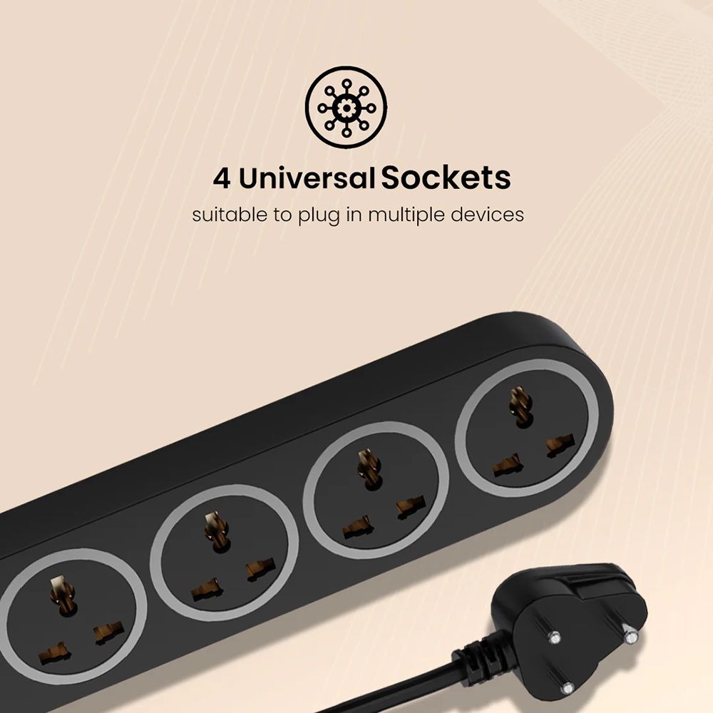 Crompton Powerbox Alpha BX 6 Amps 4 Sockets Extention Board (2 Meters, Single Power Switch, LEDPBALPHABX, Black) Crompton Powerbox Alpha BX 6 Amps 4 Sockets Extention Board (2 Meters, Single Power Switch, LEDPBALPHABX, Black)_5