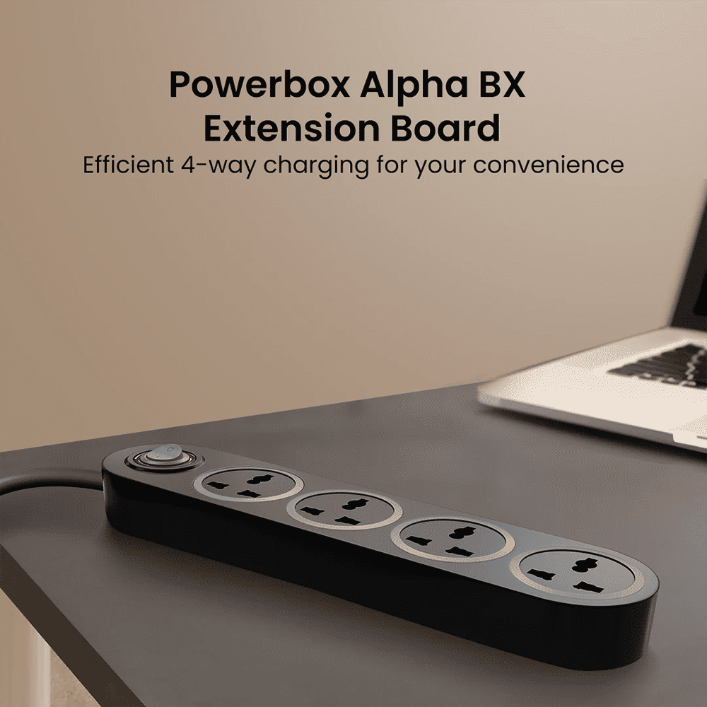 Crompton Powerbox Alpha BX 6 Amps 4 Sockets Extention Board (2 Meters, Single Power Switch, LEDPBALPHABX, Black) Crompton Powerbox Alpha BX 6 Amps 4 Sockets Extention Board (2 Meters, Single Power Switch, LEDPBALPHABX, Black)_2