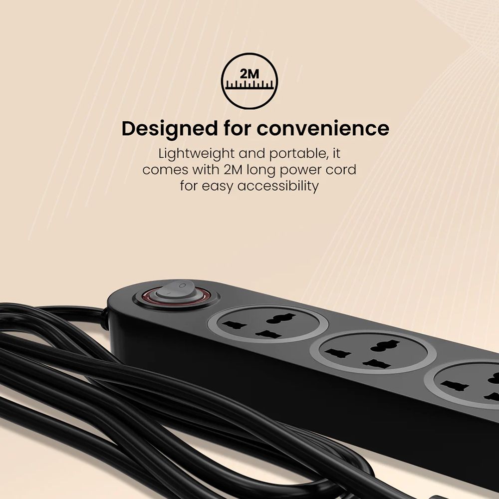 Crompton Powerbox Alpha BX 6 Amps 4 Sockets Extention Board (2 Meters, Single Power Switch, LEDPBALPHABX, Black) Crompton Powerbox Alpha BX 6 Amps 4 Sockets Extention Board (2 Meters, Single Power Switch, LEDPBALPHABX, Black)_3