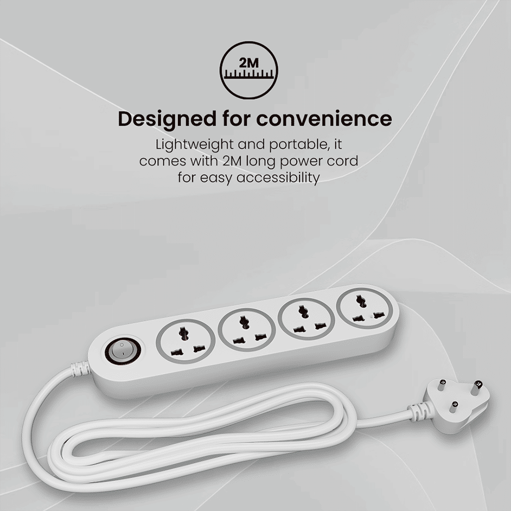 Crompton Powerbox Alpha WX 6 Amps 4 Sockets Extention Board (2 Meters, Single Power Switch, LEDPBALPHAWX, White) Crompton Powerbox Alpha WX 6 Amps 4 Sockets Extention Board (2 Meters, Single Power Switch, LEDPBALPHAWX, White)_3