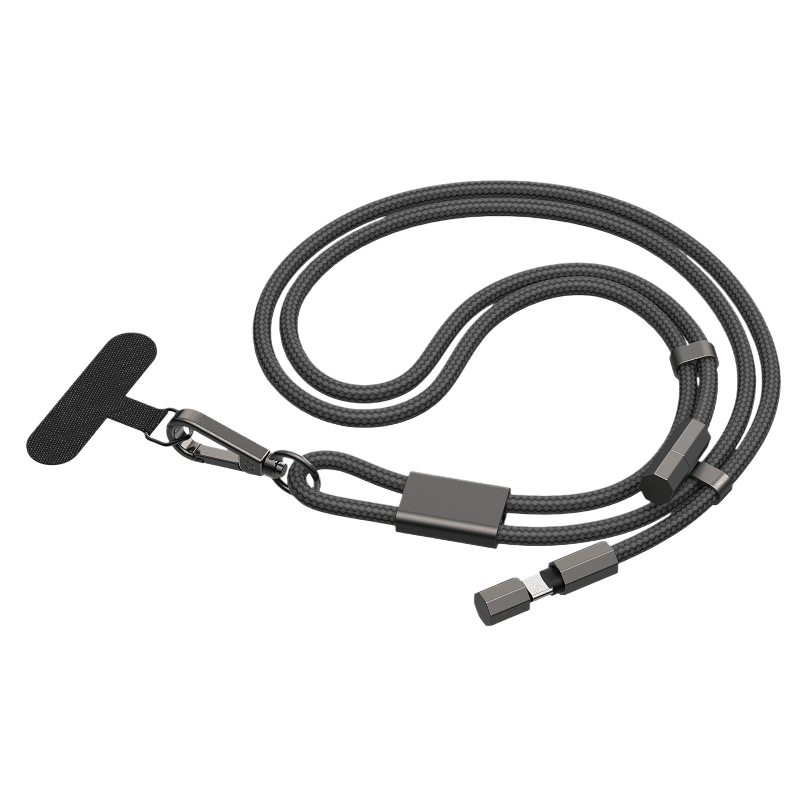 Croma Type C to Type C 4.92 Feet (1.5M) Lanyard Cable (Nylon Braided, Black)_3