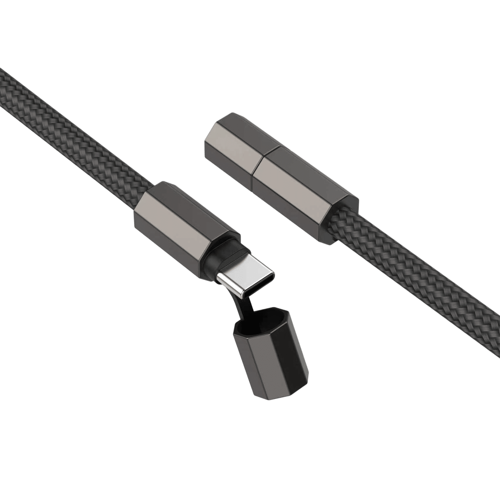 Croma Type C to Type C 4.92 Feet (1.5M) Lanyard Cable (Nylon Braided, Black)_4