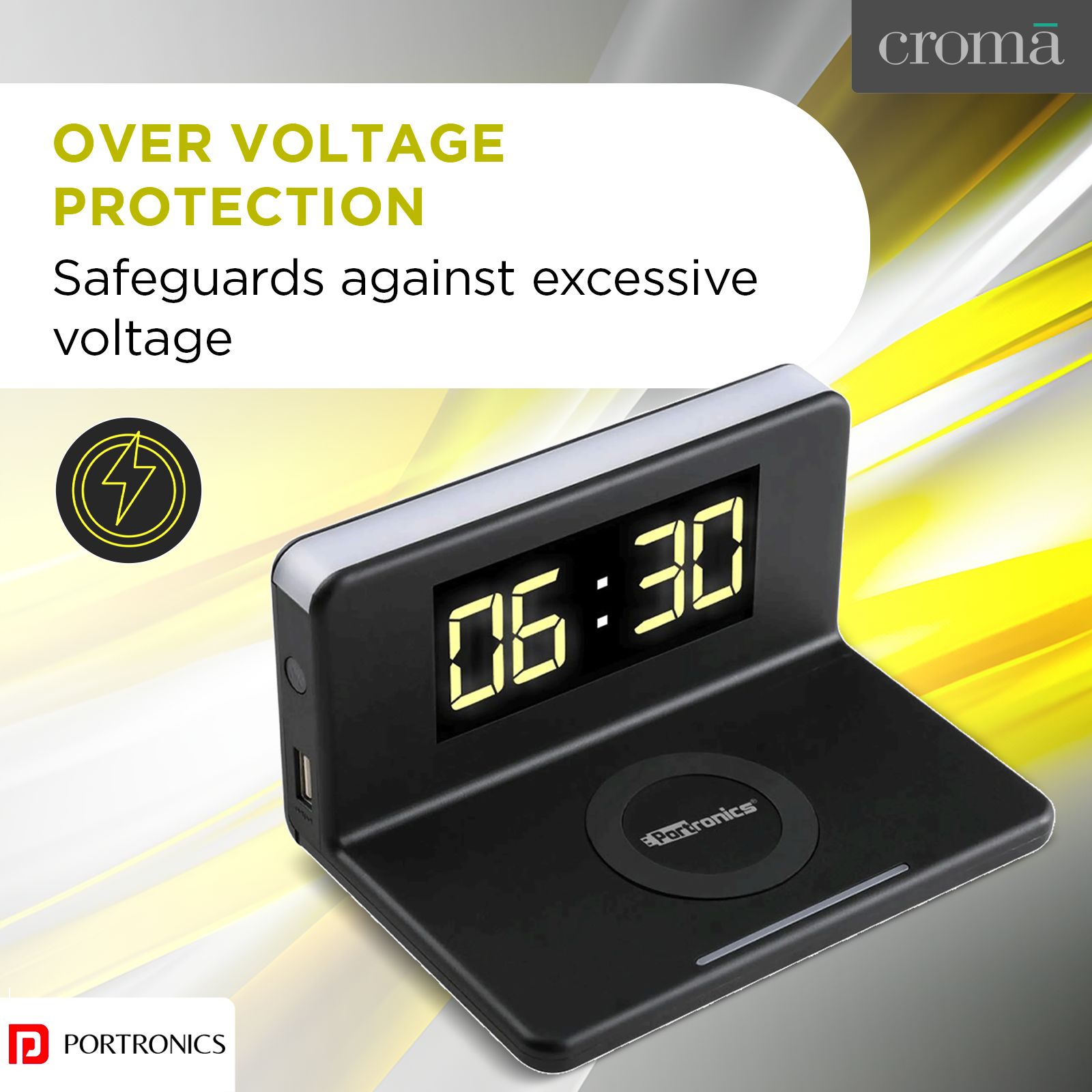 PORTRONICS Freedom Wireless Charger for iOS and Android (Qi Certified, Over Voltage Protection, Black)_3