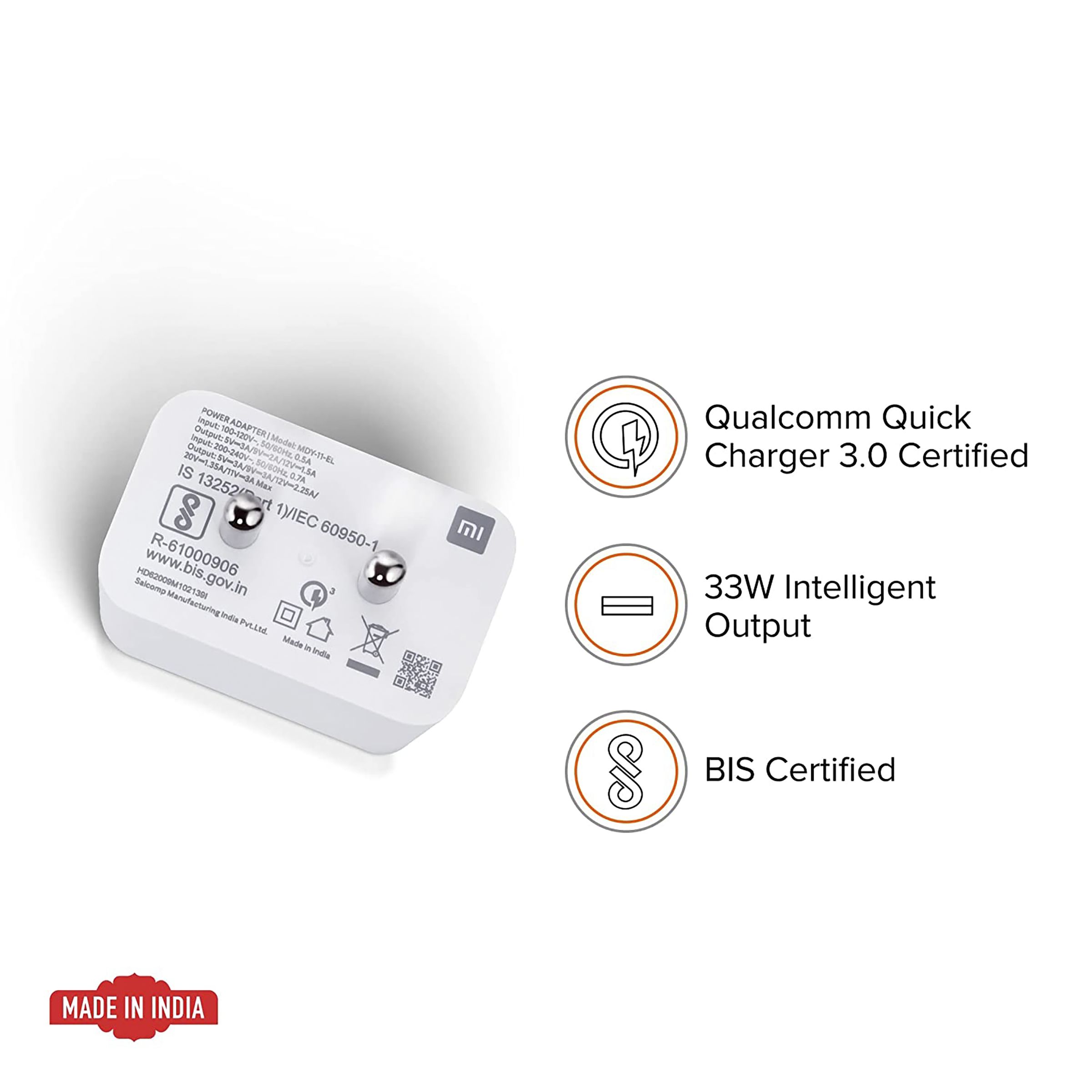 Mi SonicCharge 2. 33W Type A Fast Charger (Type A to Type C Cable, Qualcomm Quick Charge 3., White) Mi SonicCharge 2. 33W Type A Fast Charger (Type A to Type C Cable, Qualcomm Quick Charge 3., White)_13