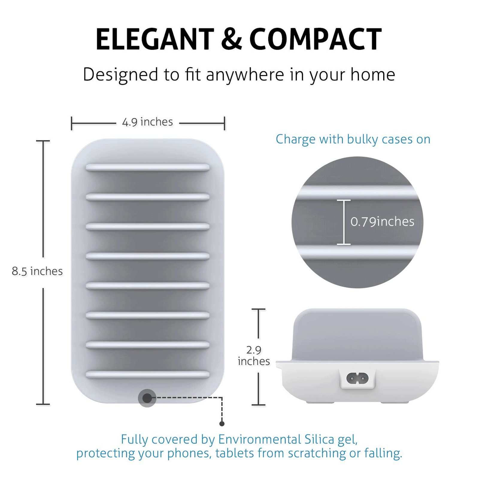 Soopii 70W Type A & Type C 7-Port Fast Charging Station (Type A to Type C, Type A to Micro USB & Type A to Lightning Cable, Quick Charge 3.0, White)_4