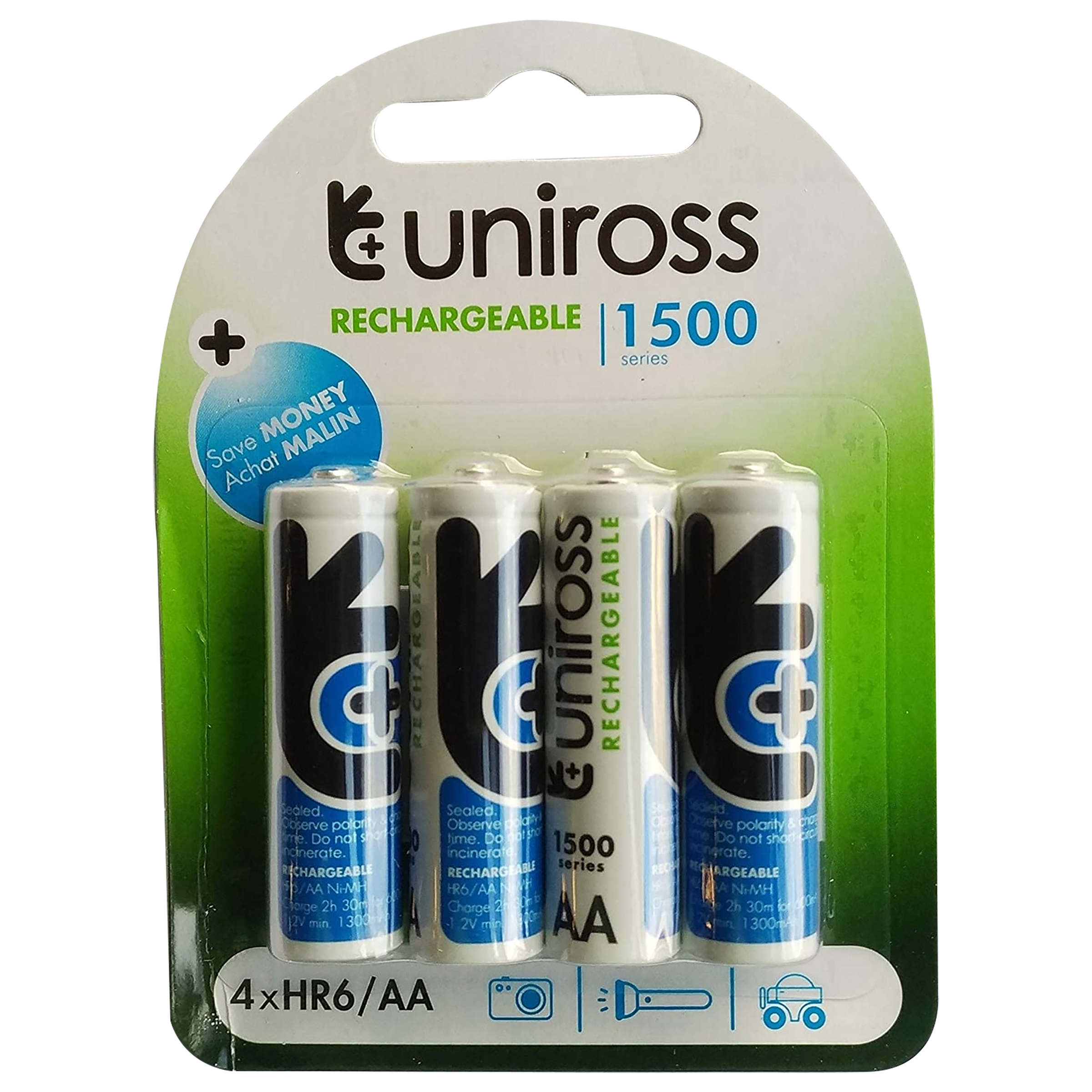 uniross Fratelli 1500 mAh Alkaline AA Rechargeable Battery (Pack Of 4)_1