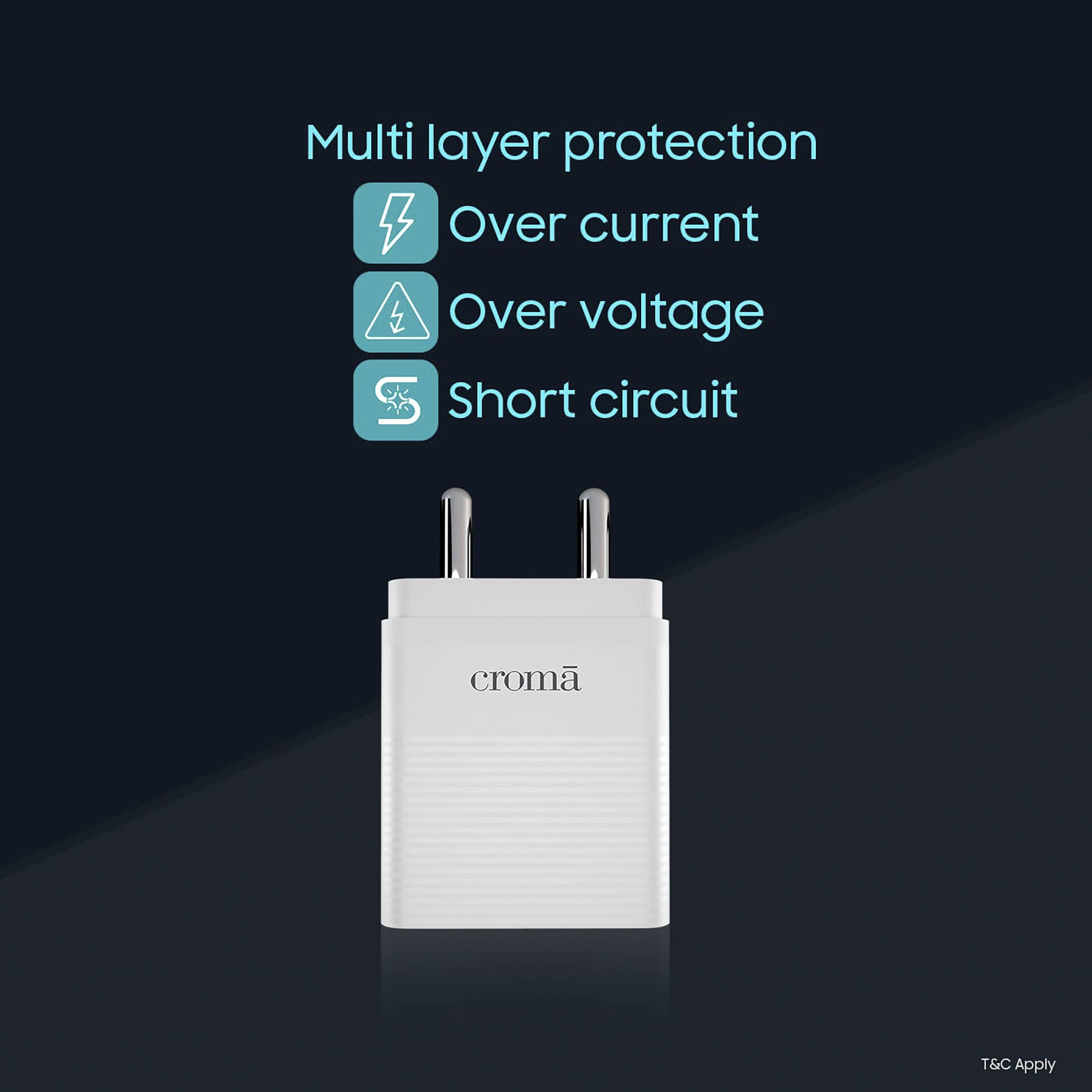 Croma 30W Type C Fast Charger (Adapter Only, Multiple Protection, White)_6