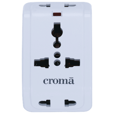 Croma CRSP3SPSPA264301 6 Amps 3 Way Multiplug (Built-in Surge Protection, White)