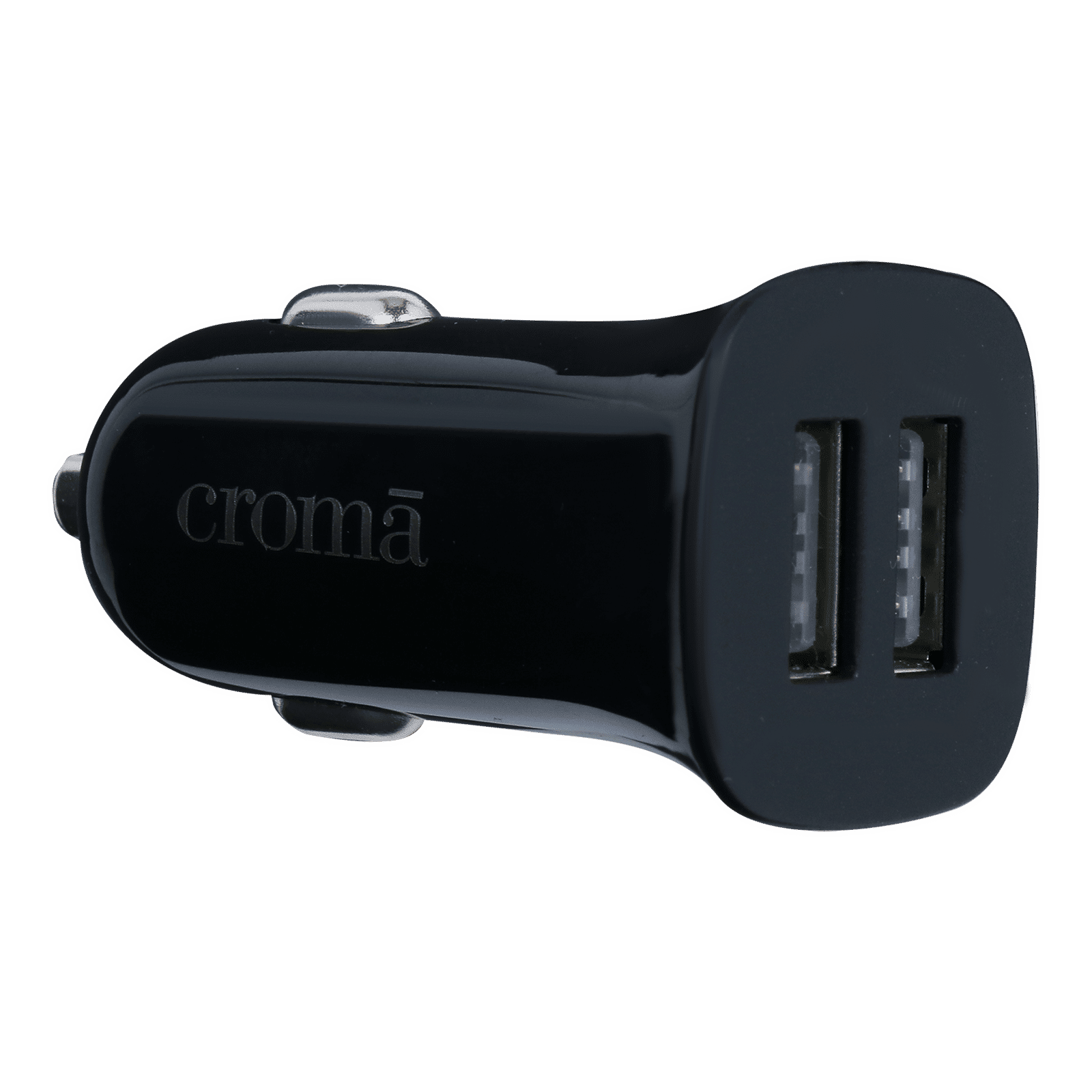 Croma 12 Watts 2 USB Ports Car Charging Adapter (Overcharging Protection, Black)_1
