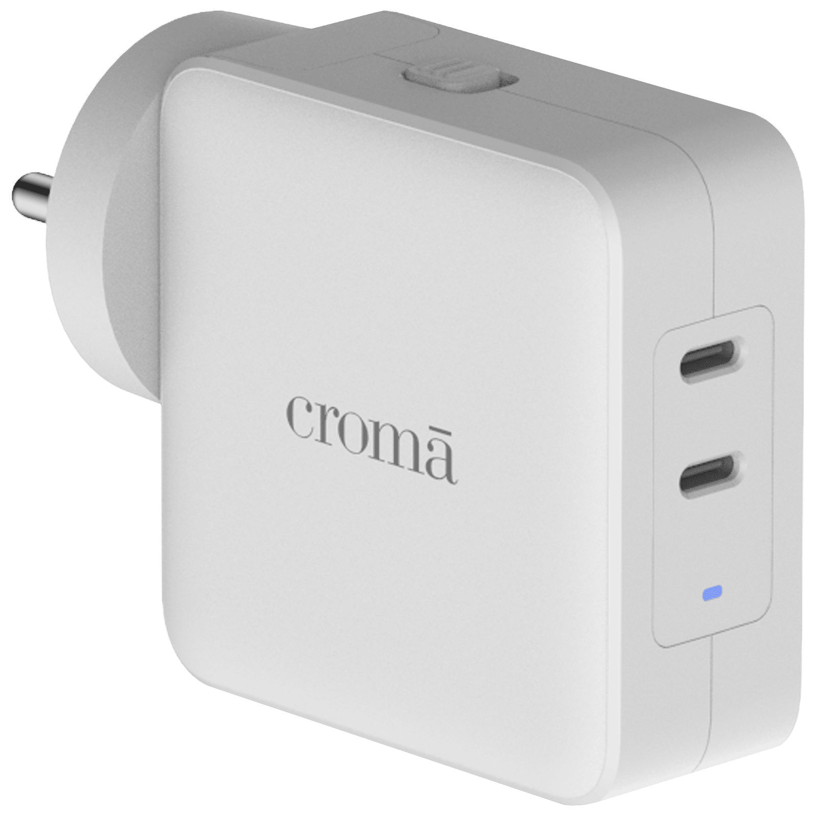 Croma 65W Type C 2-Port Fast Charger (Adapter Only, Advance GaN Technology, White) Croma 65W Type C 2-Port Fast Charger (Adapter Only, Advance GaN Technology, White)_1