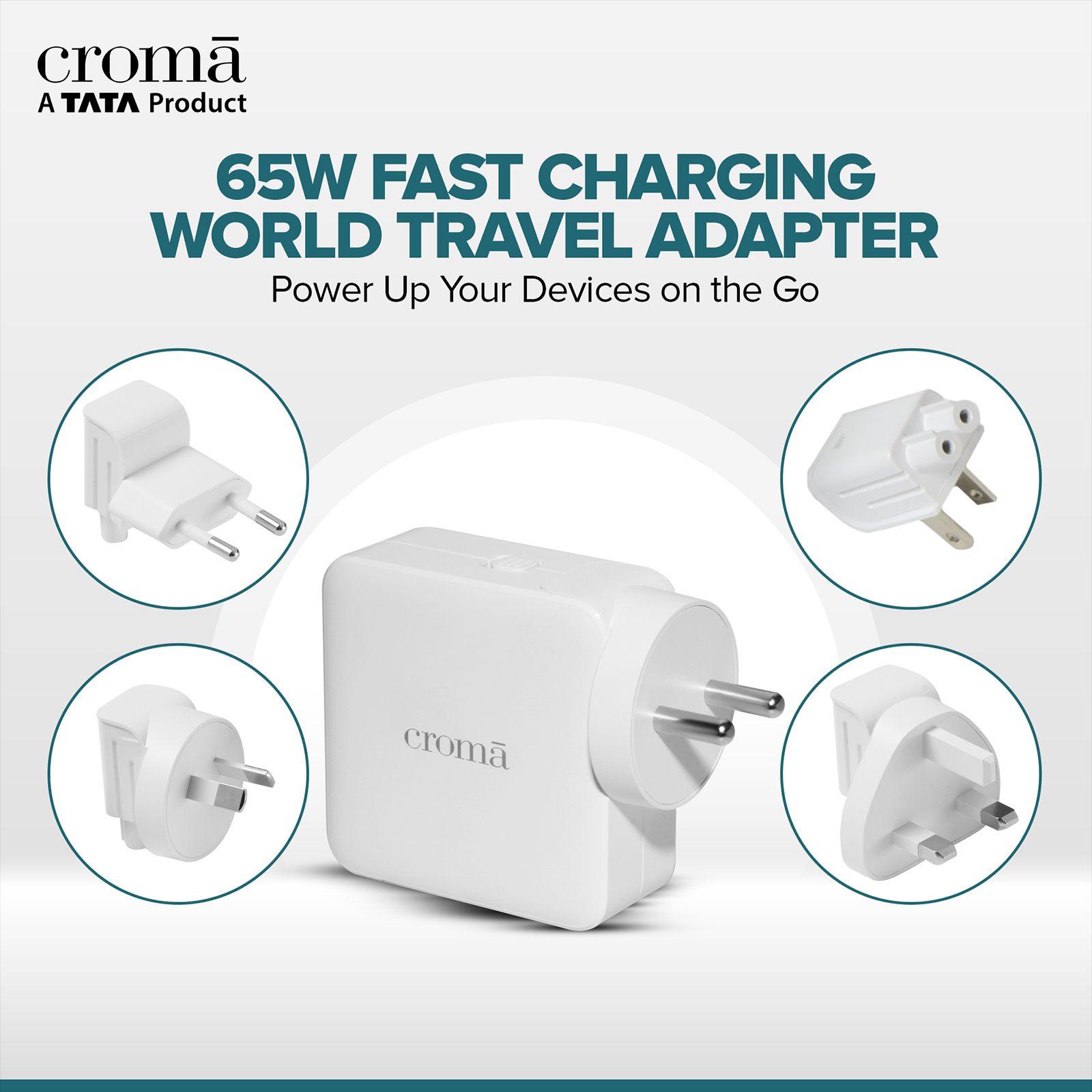 Croma 65W Type C 2-Port Fast Charger (Adapter Only, Advance GaN Technology, White) Croma 65W Type C 2-Port Fast Charger (Adapter Only, Advance GaN Technology, White)_9
