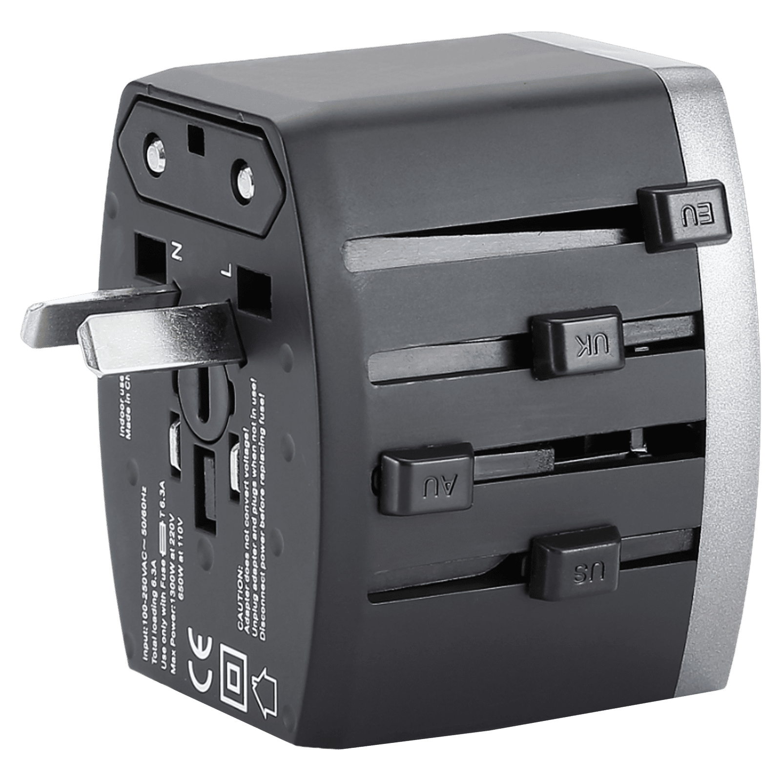 Croma 4 Plugs 150 Countries Travel Adapter (Over Current Protection, CRST30WUTA014802, Black)_5