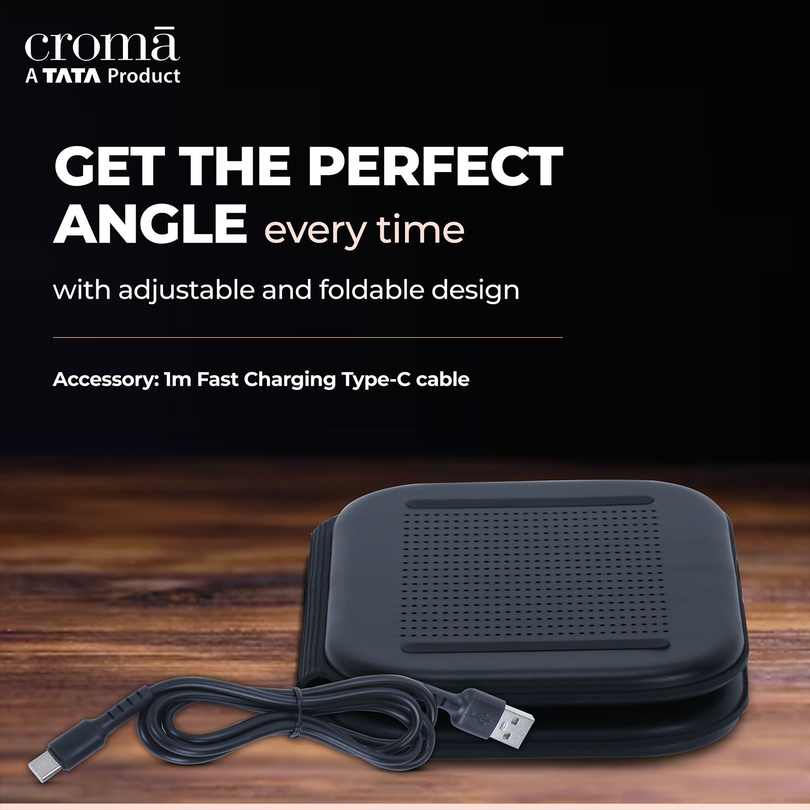 Croma 15W 3-in-1 Wireless Charger for iPhone 14, 14 Pro, 15, 15 Pro, iWatch 4, 5, 6, 7, 8 (Qi Compatible, Foldable Design, Black)_11