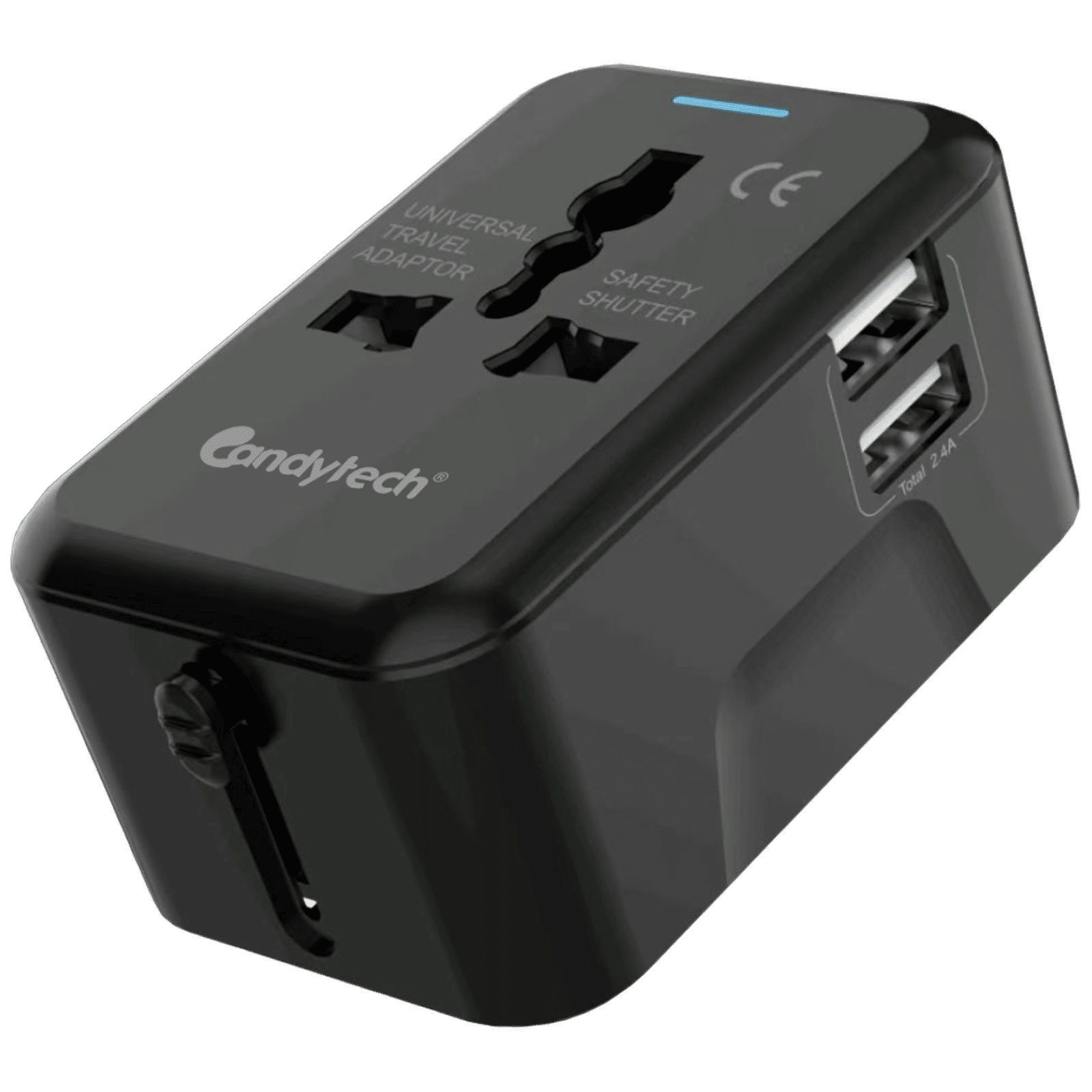 Candytech CT-C10 12W Type A 2-Port Travel Adapter (Type A, Dual USB Port, Black)_1