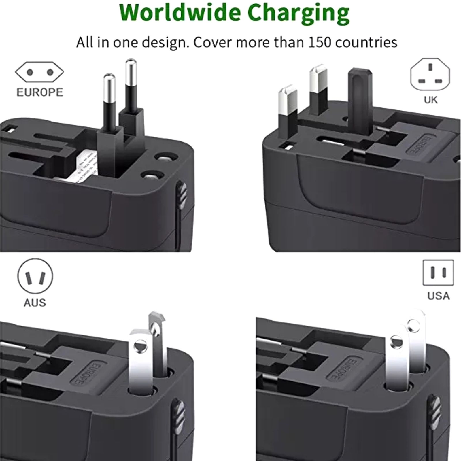 Candytech CT-C10 12W Type A 2-Port Travel Adapter (Type A, Dual USB Port, Black)_3