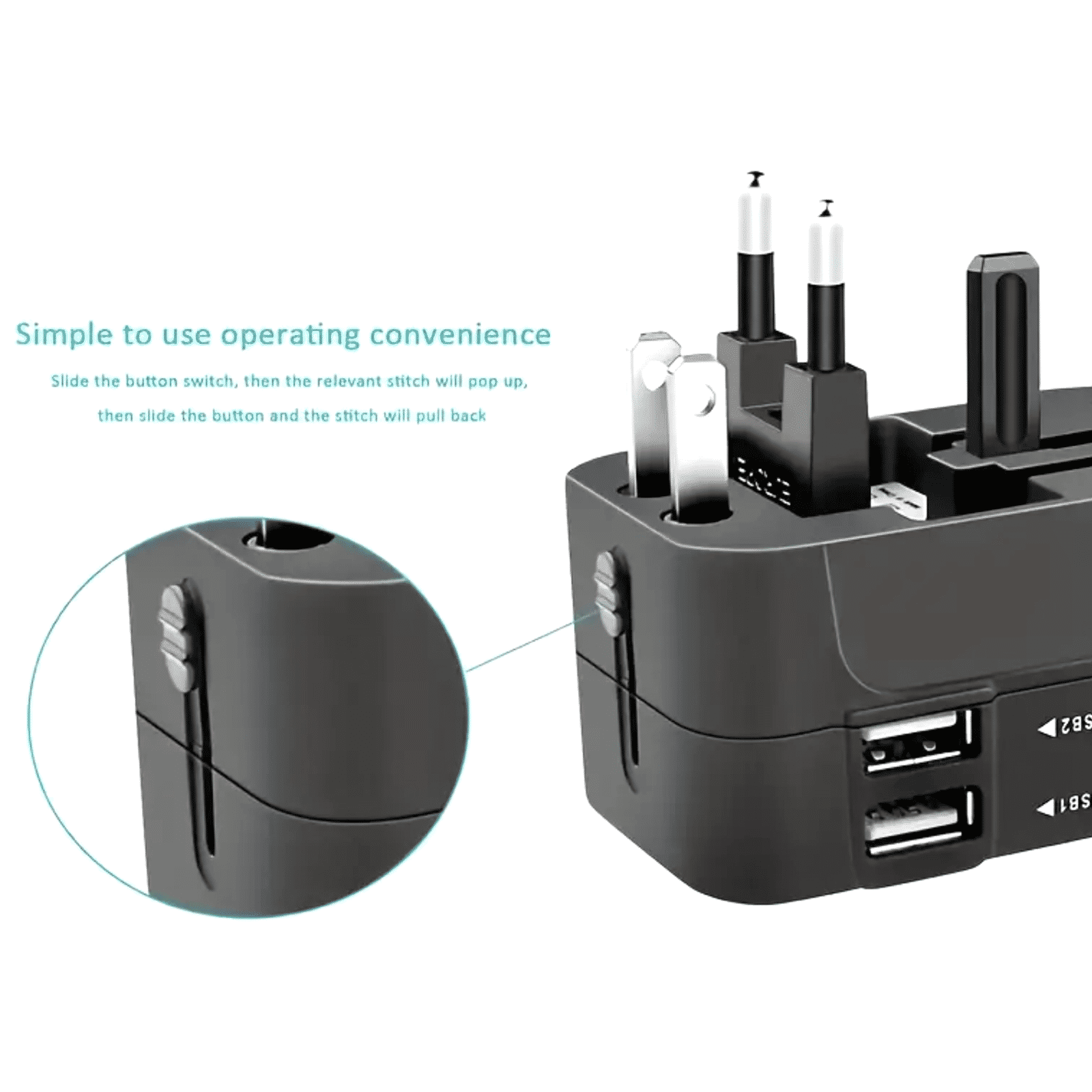 Candytech CT-C10 12W Type A 2-Port Travel Adapter (Type A, Dual USB Port, Black)_4