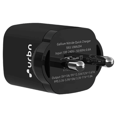 urbn GaN Pro 20W Type C Fast Charger (Adapter Only, GaN Technology, Black)