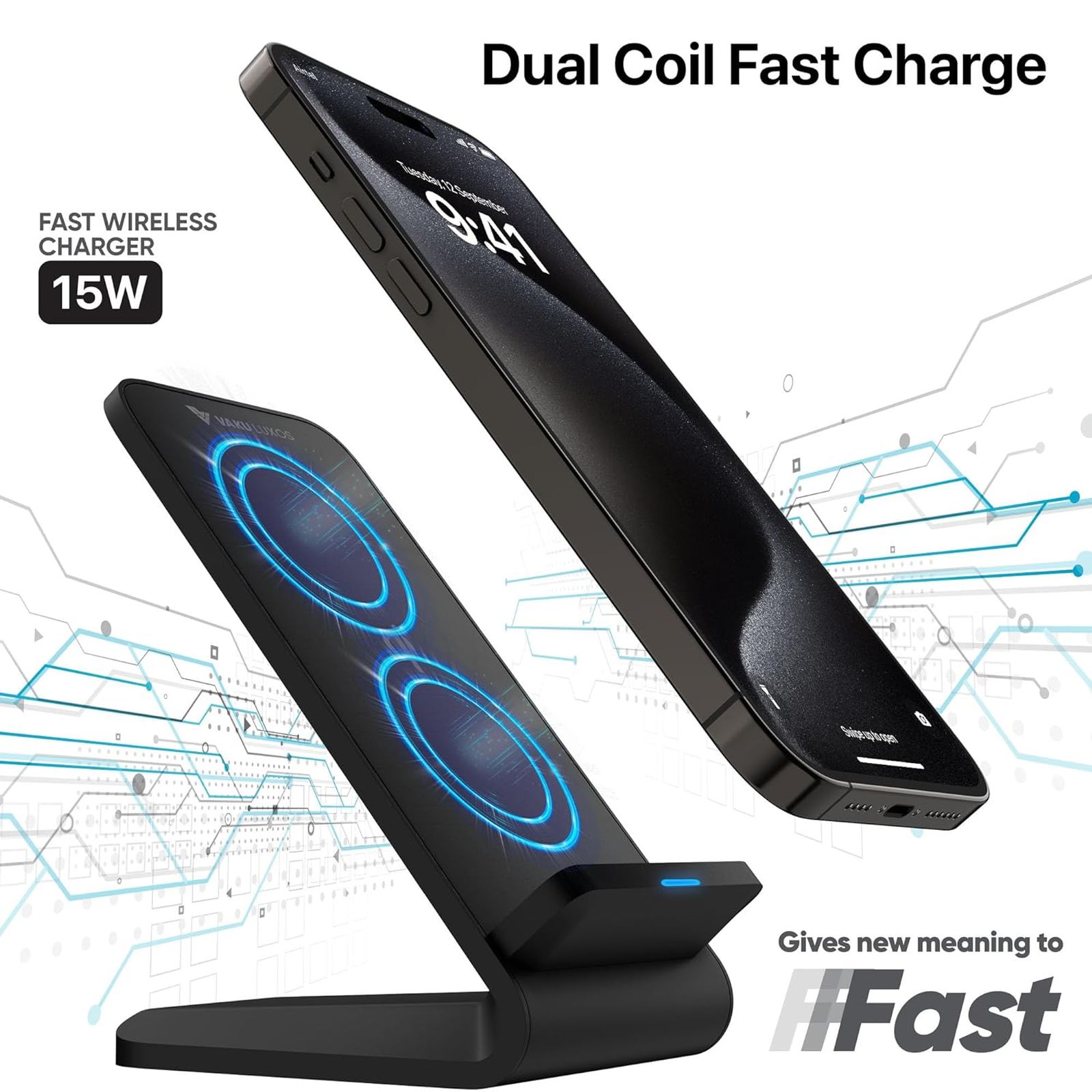 Vaku Luxos Unity II 15W Wireless Charging Stand for iOS, Android (Qi Certified, Dual Viewing Angles, Black) Vaku Luxos Unity II 15W Wireless Charging Stand for iOS, Android (Qi Certified, Dual Viewing Angles, Black)_7