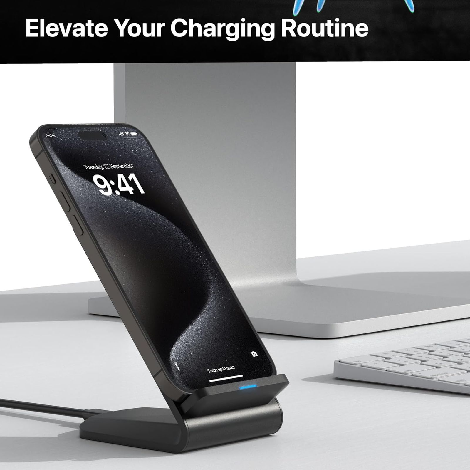 Vaku Luxos Unity II 15W Wireless Charging Stand for iOS, Android (Qi Certified, Dual Viewing Angles, Black) Vaku Luxos Unity II 15W Wireless Charging Stand for iOS, Android (Qi Certified, Dual Viewing Angles, Black)_4