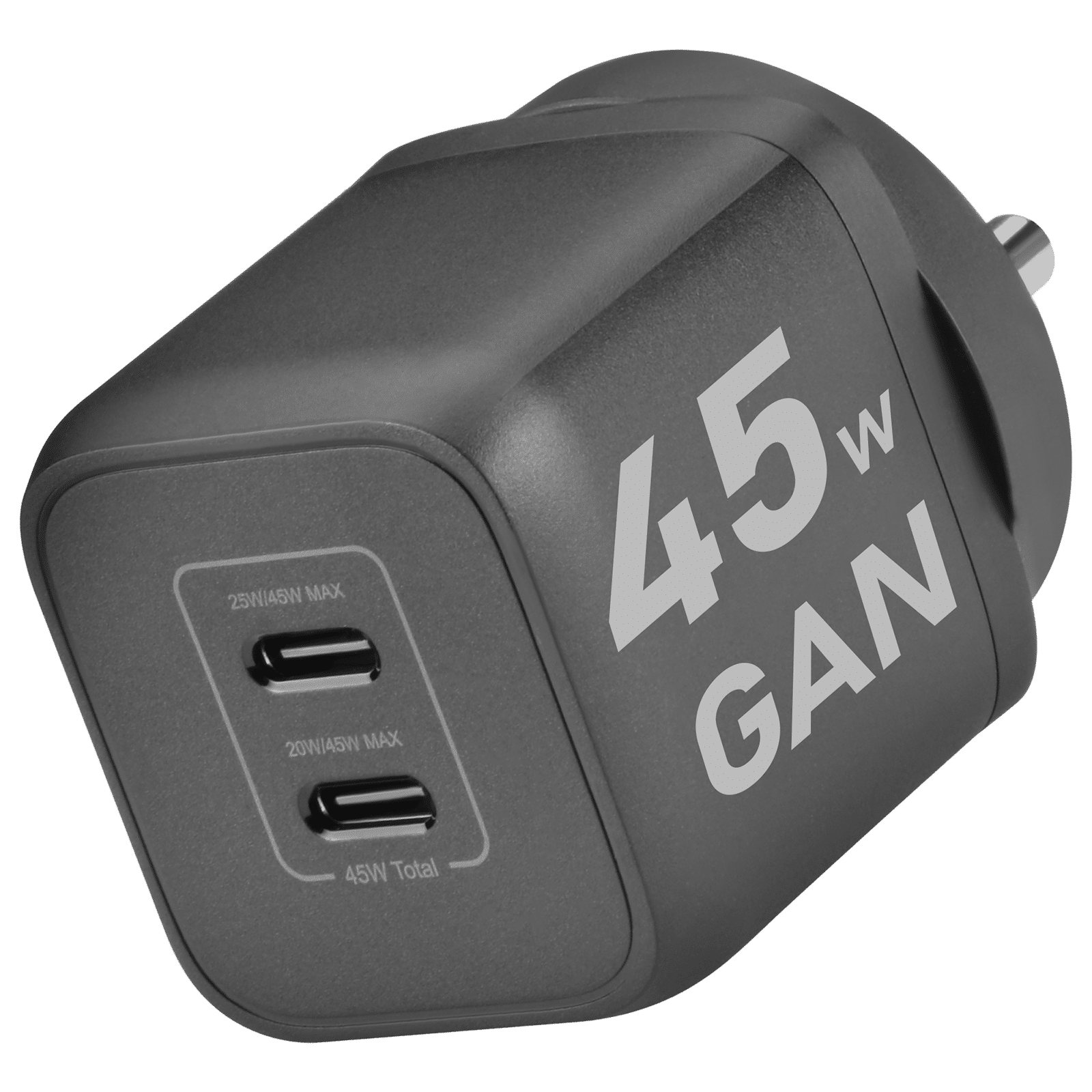 Croma 45W Type C 2 Port GaN Charger (Adapter Only, Black) Croma 45W Type C 2 Port GaN Charger (Adapter Only, Black)_1