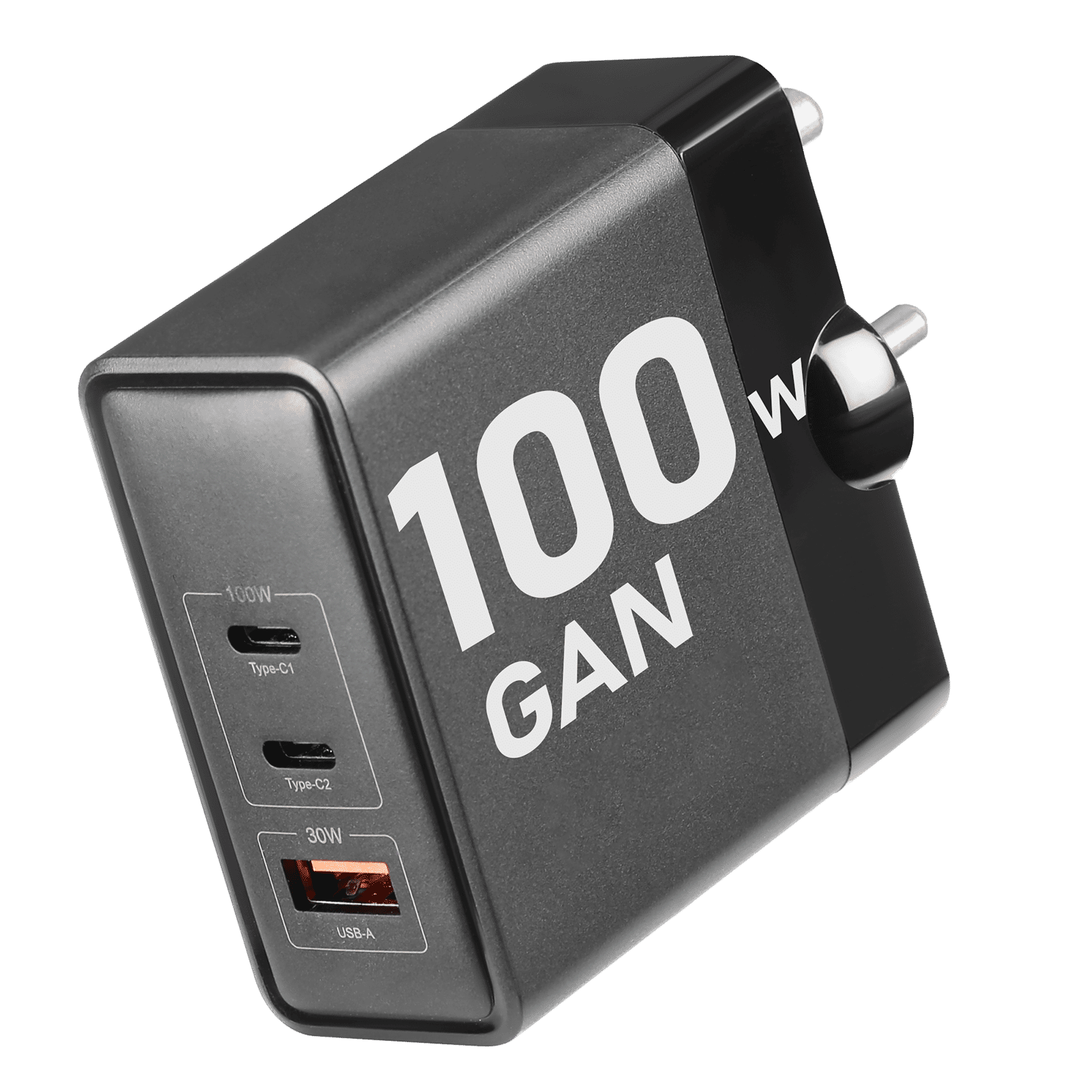 Croma 100W Type A & Type C 3-Port Fast Charger (Adapter Only, Advanced GaN Technology, Black) Croma 100W Type A & Type C 3-Port Fast Charger (Adapter Only, Advanced GaN Technology, Black)_1