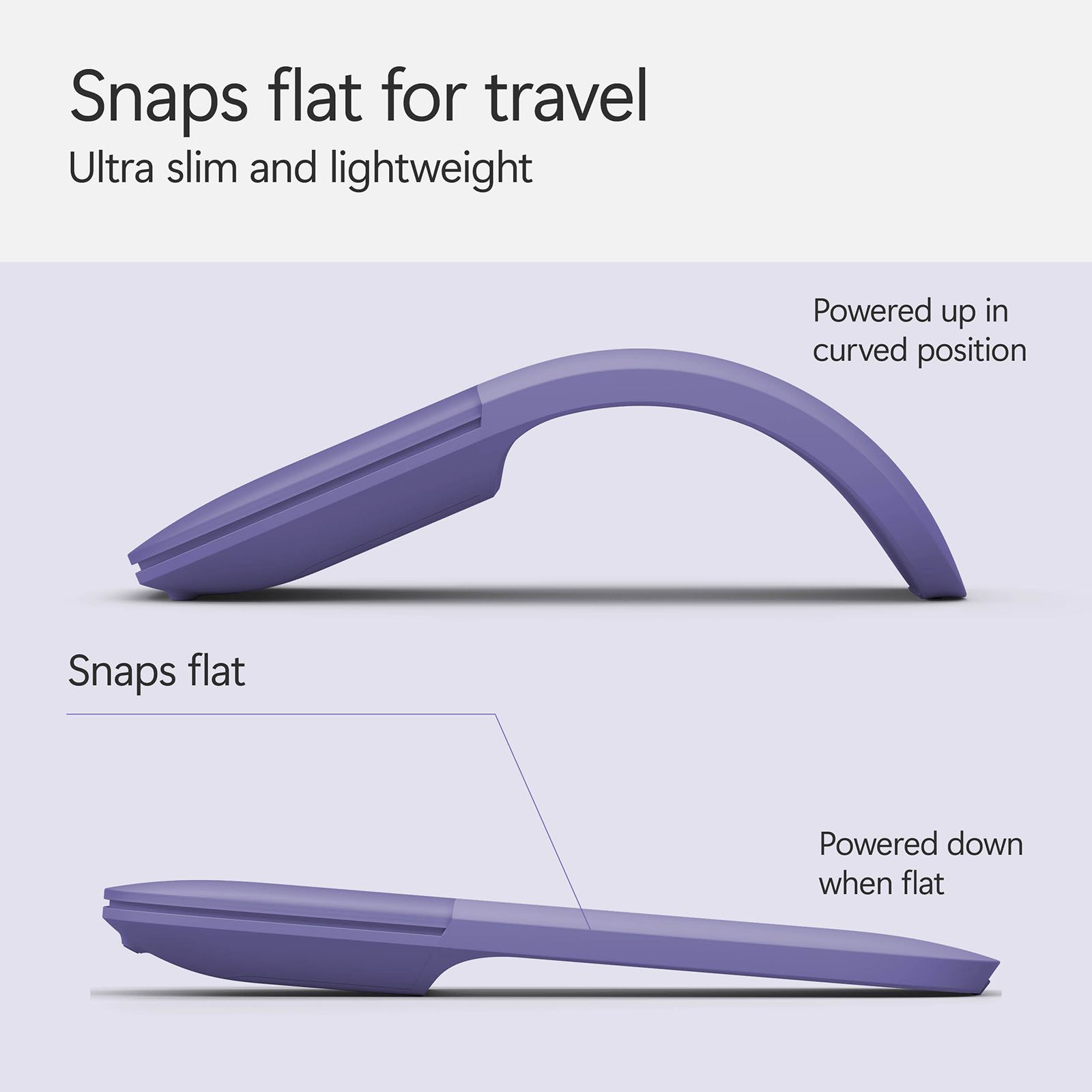 Microsoft Surface Arc Bluetooth Wireless Laser Mouse with Touch Scroll Plane (Vertically & Horizontally Scrolling, Violet) Microsoft Surface Arc Bluetooth Wireless Laser Mouse with Touch Scroll Plane (Vertically & Horizontally Scrolling, Violet)_7
