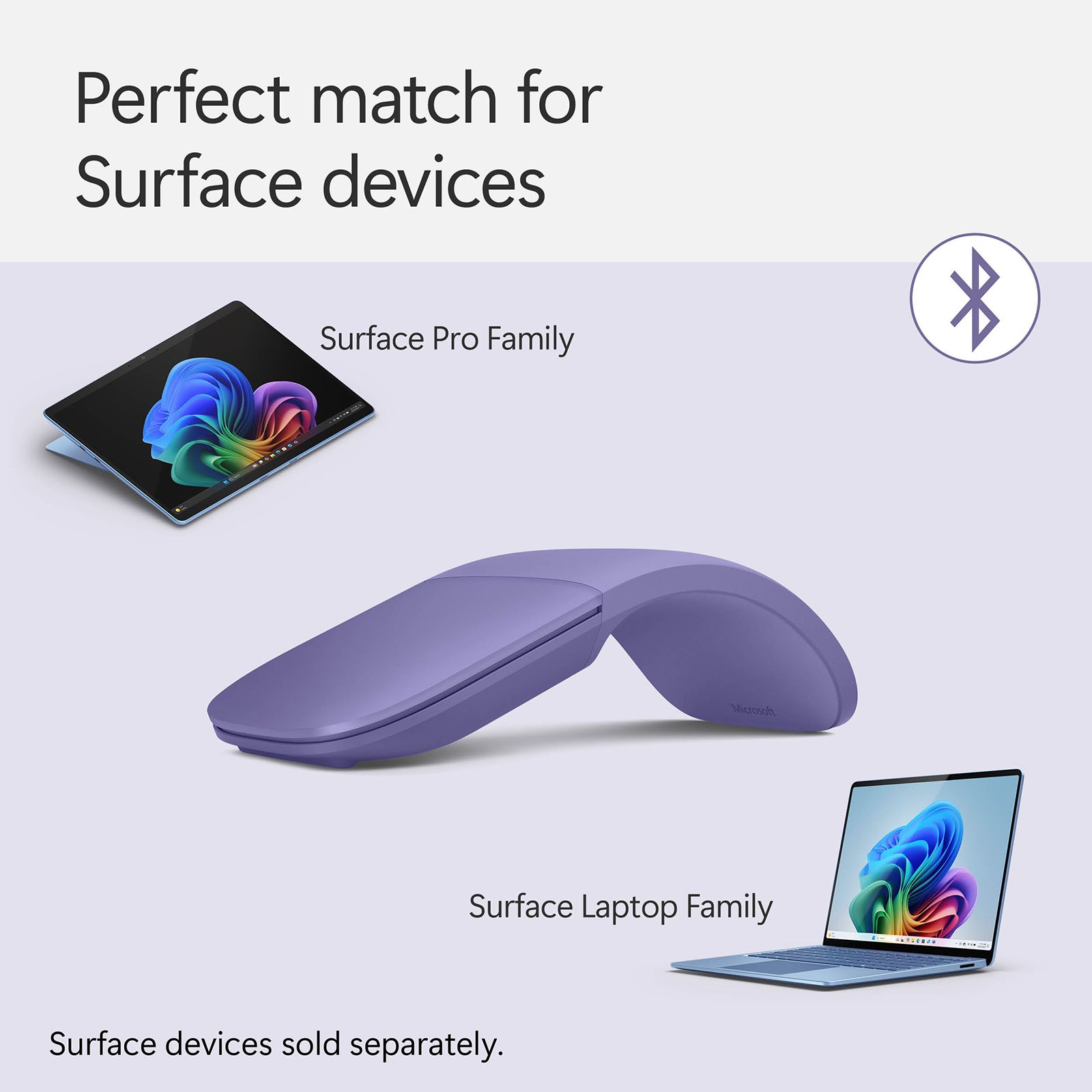 Microsoft Surface Arc Bluetooth Wireless Laser Mouse with Touch Scroll Plane (Vertically & Horizontally Scrolling, Violet) Microsoft Surface Arc Bluetooth Wireless Laser Mouse with Touch Scroll Plane (Vertically & Horizontally Scrolling, Violet)_4