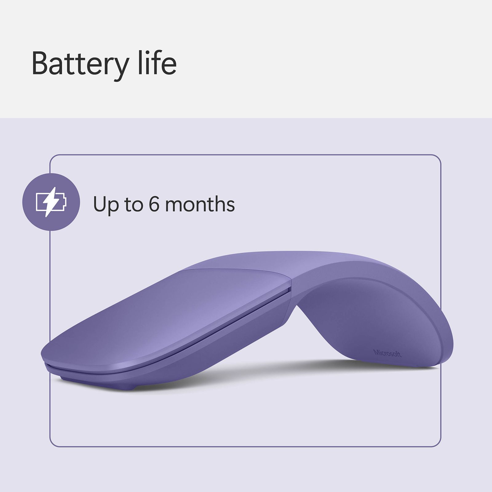 Microsoft Surface Arc Bluetooth Wireless Laser Mouse with Touch Scroll Plane (Vertically & Horizontally Scrolling, Violet) Microsoft Surface Arc Bluetooth Wireless Laser Mouse with Touch Scroll Plane (Vertically & Horizontally Scrolling, Violet)_6