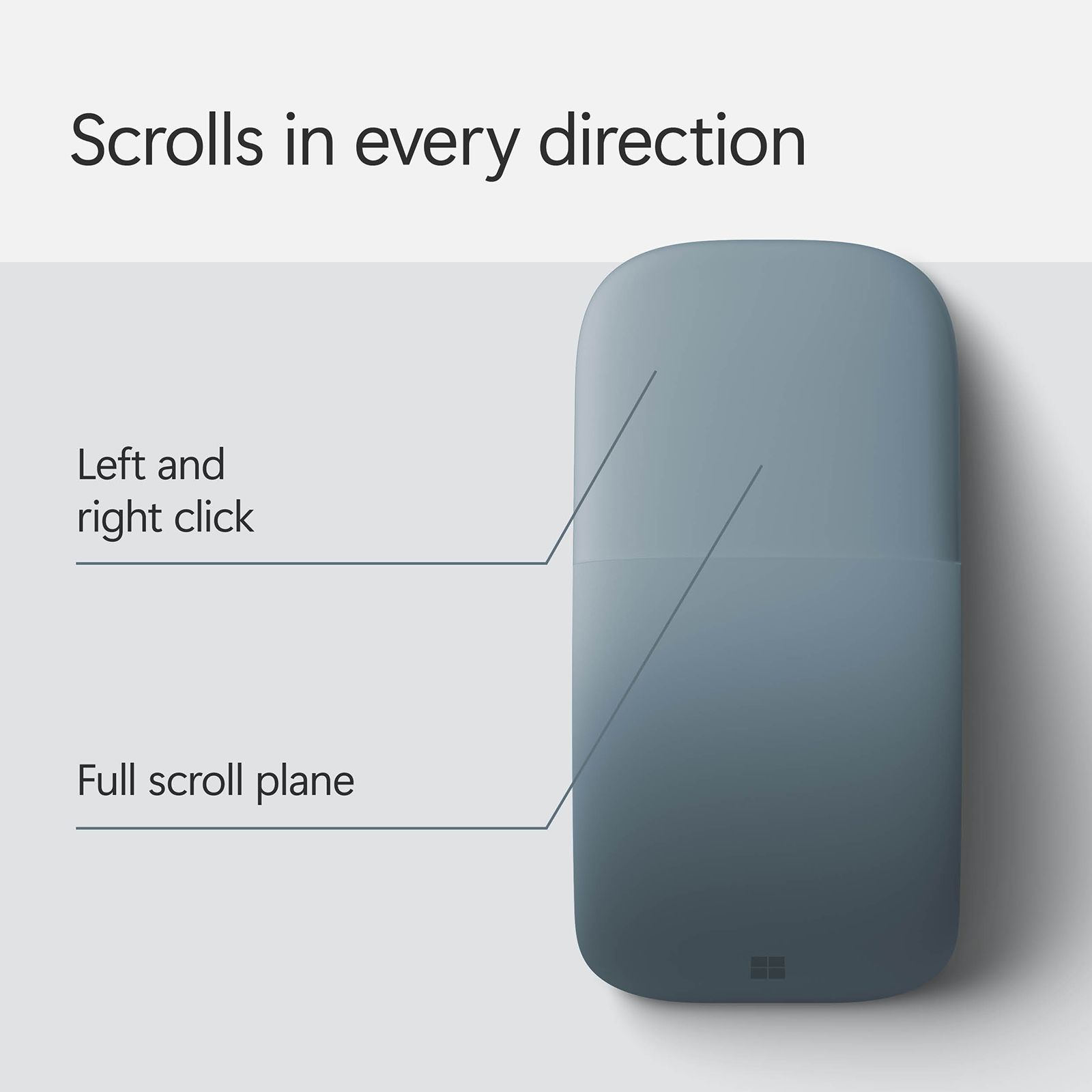Microsoft Surface Arc Bluetooth Wireless Laser Mouse with Touch Scroll Plane (Vertically & Horizontally Scrolling, Ocean) Microsoft Surface Arc Bluetooth Wireless Laser Mouse with Touch Scroll Plane (Vertically & Horizontally Scrolling, Ocean)_5