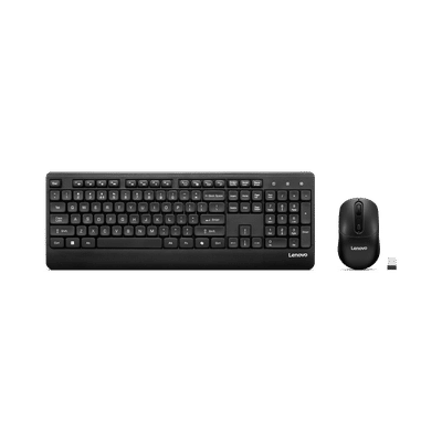 Lenovo 210 USB A Wireless Keyboard &
                      Mouse Combo (104 Keys, 1600DPI Adjustable,
                      Ambidextrous, Black)